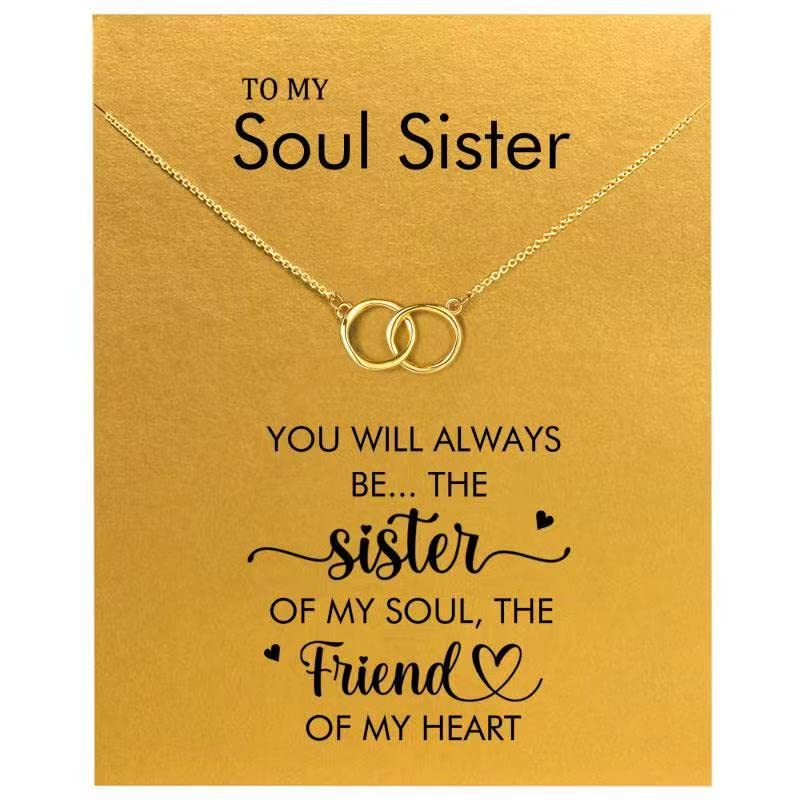 JSJOY Sister Gifts from Sisters Sister Necklaces Best Friend Necklace for Women Girls Christmas, Birthday Graduation Gifts with Gifts Card