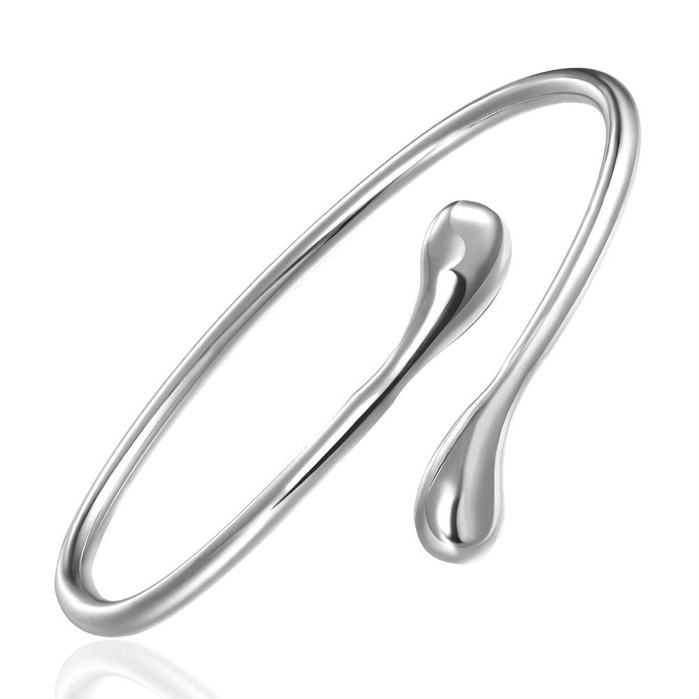 JSJOY Silver Bracelet for Women Teen Girls Love Heart Charm Chain Bracelet Bangle with Zircon Fashion Jewelry Gifts