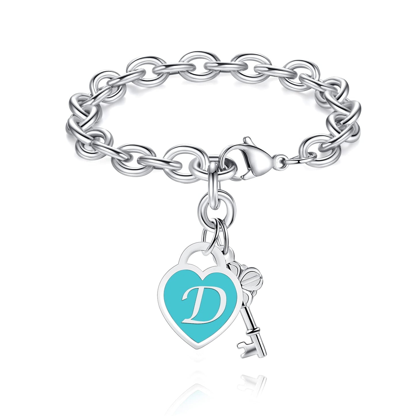 26 Letters Heart Bracelet Initial Charm Bracelets for Teen Girls Women - Stainless Steel Jewelry Birthday Valentines day Christmas Gifts for Teenage Girls Women