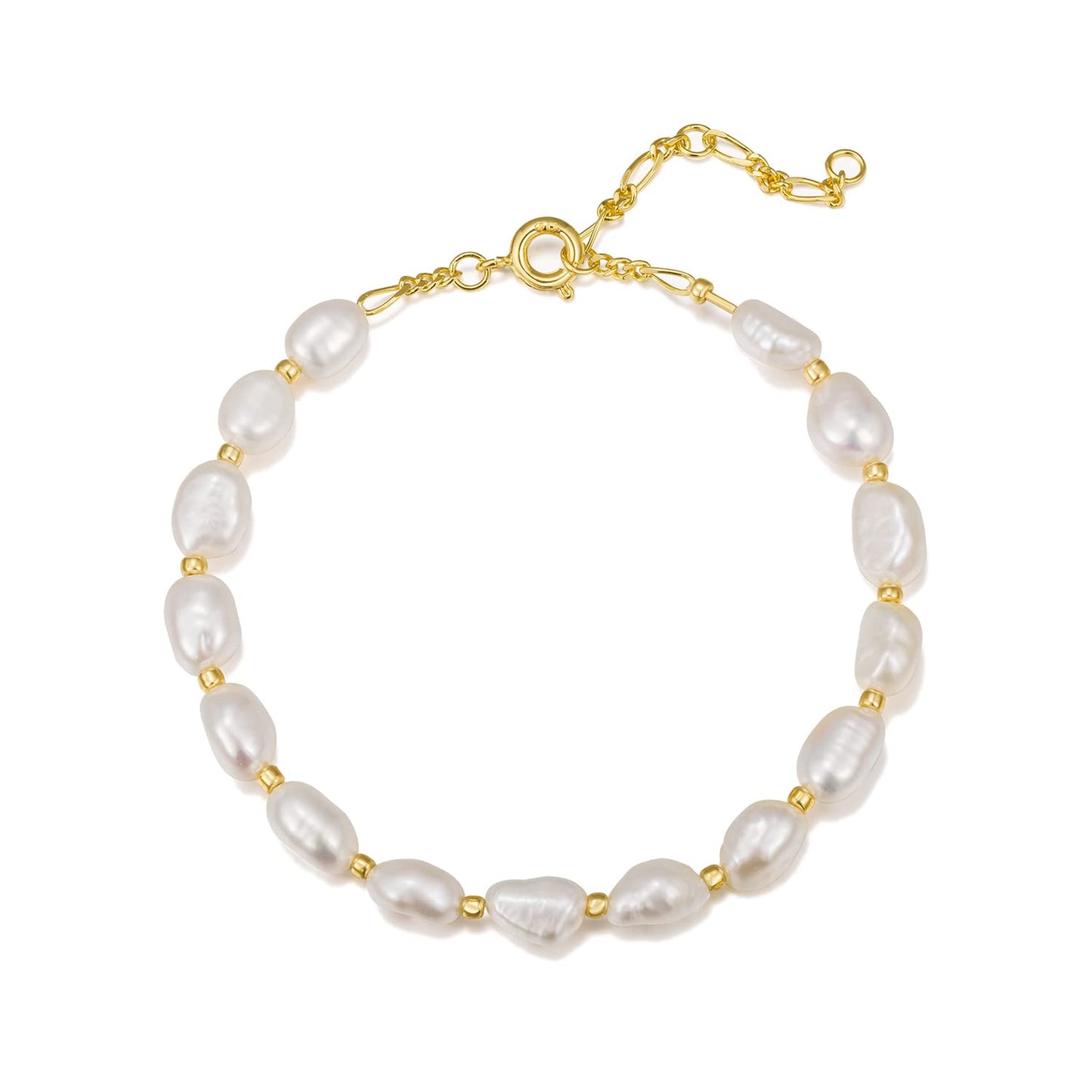 Pearl Bracelet for Women 6-7mm S925 Sterling Silver Freshwater Cultured Pearl Bracelets for Women Girl Mom 7 Inche Precious holiday gifts