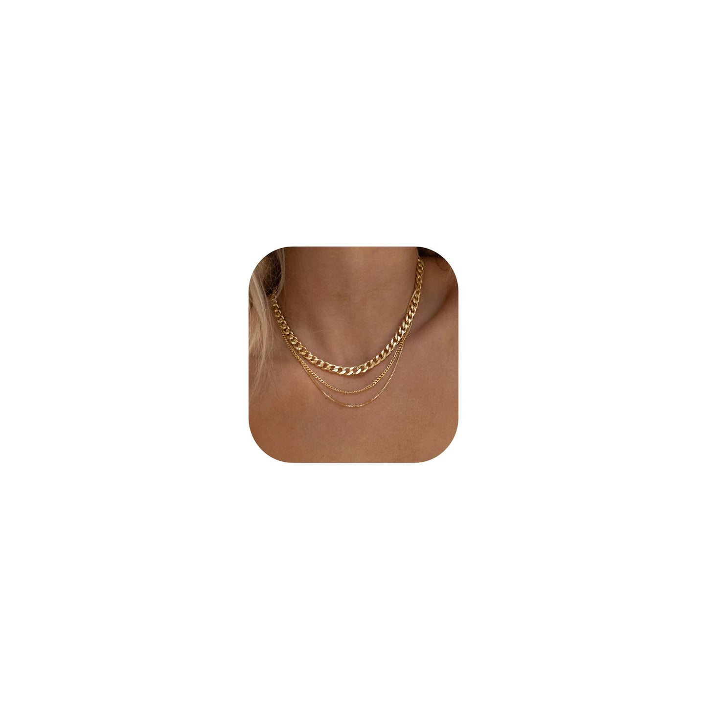 JSJOY Gold Layered Necklaces for Women Dainty Gold Necklace 14k Gold Plated Snake Gold Chain Choker NecklacesSimple Gold Jewelry Gift for Women