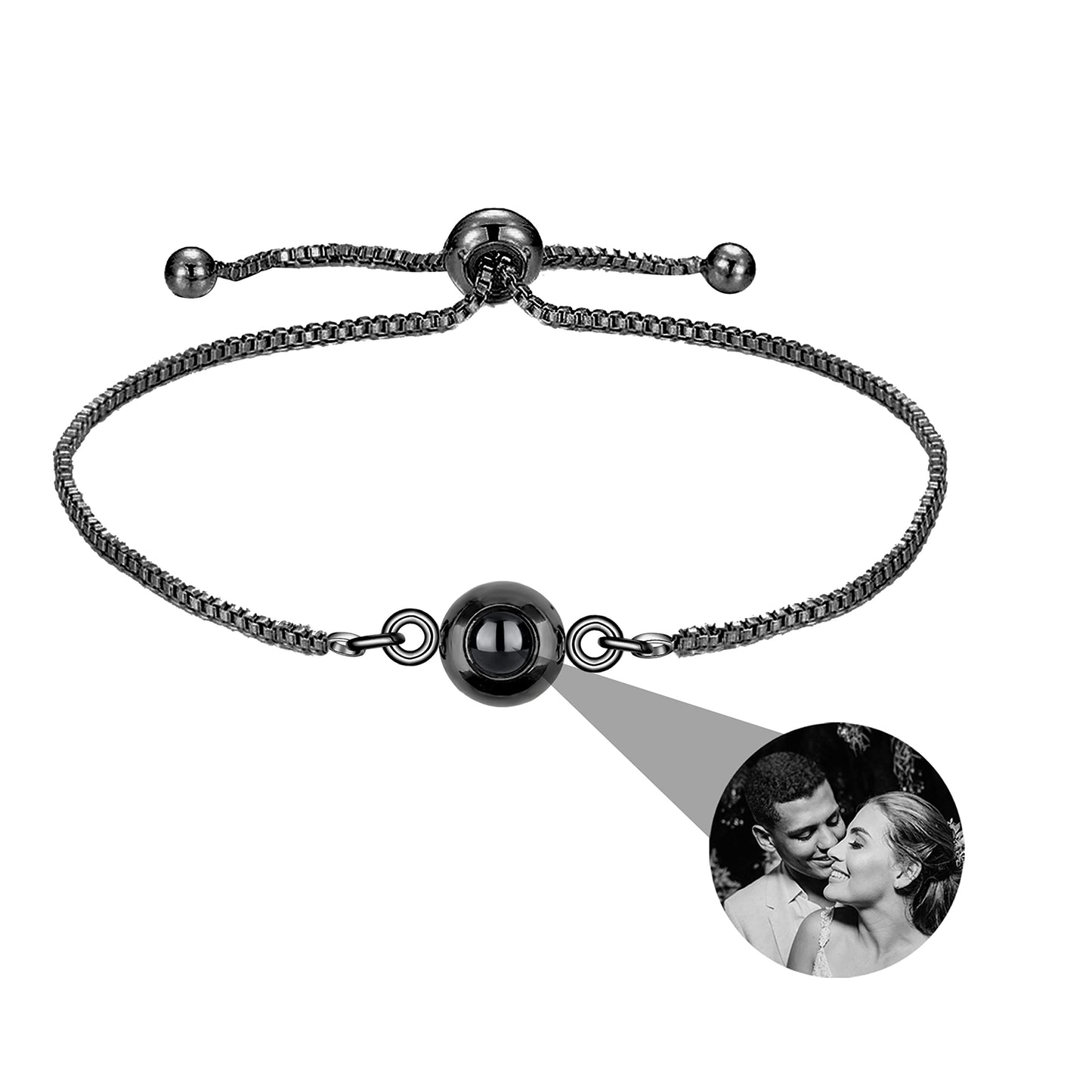 Custom Photo Bracelet Personalized Photo Projection Bracelet Circle Photo Bracelets with Picture Inside for Women Men Couple Best Friend gife