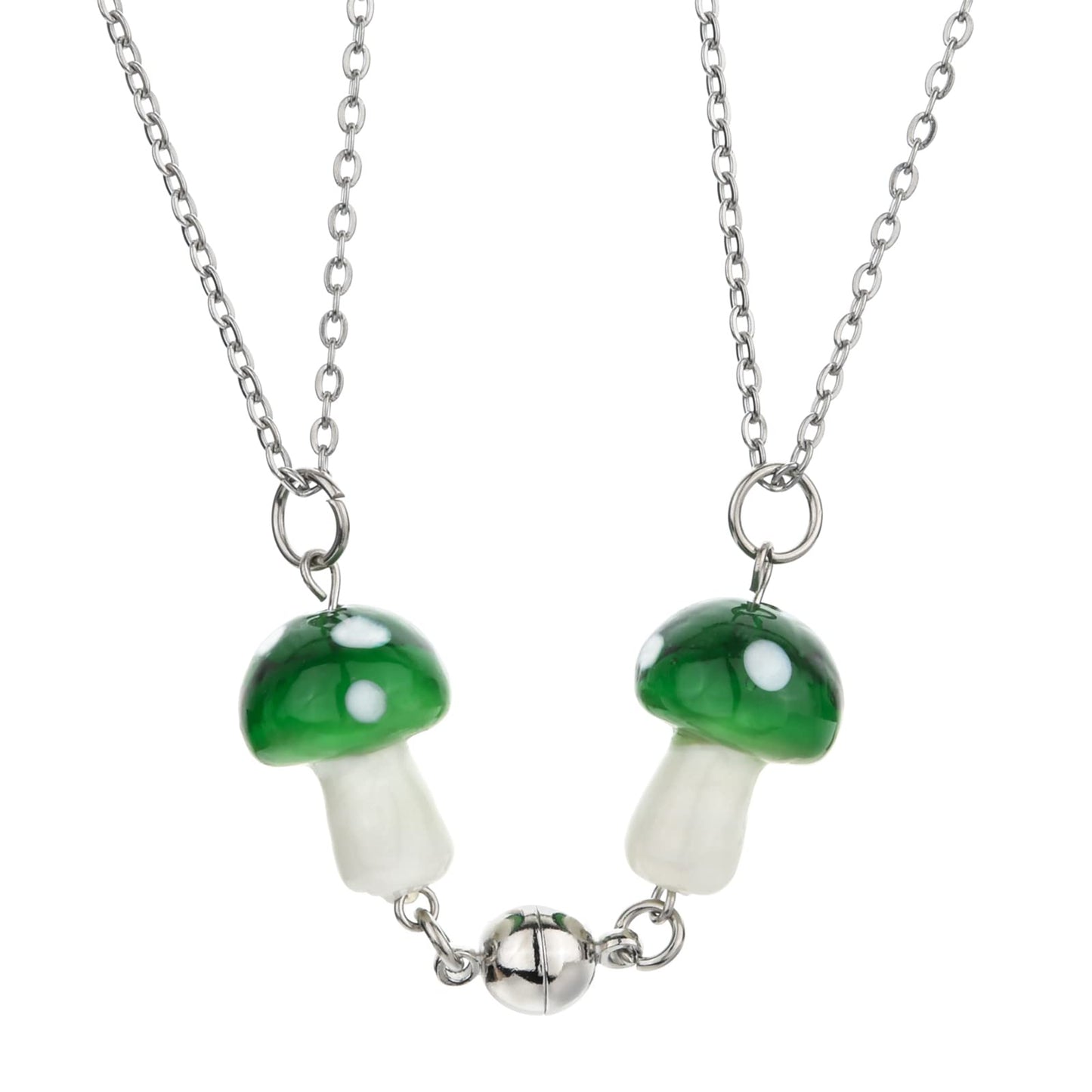 JSJOY Magnetic Mushroom Necklaces Cute Friendship Birthday Gifts for Women Teen Girls BFF Jewlery for Best Friends Bestie Sister