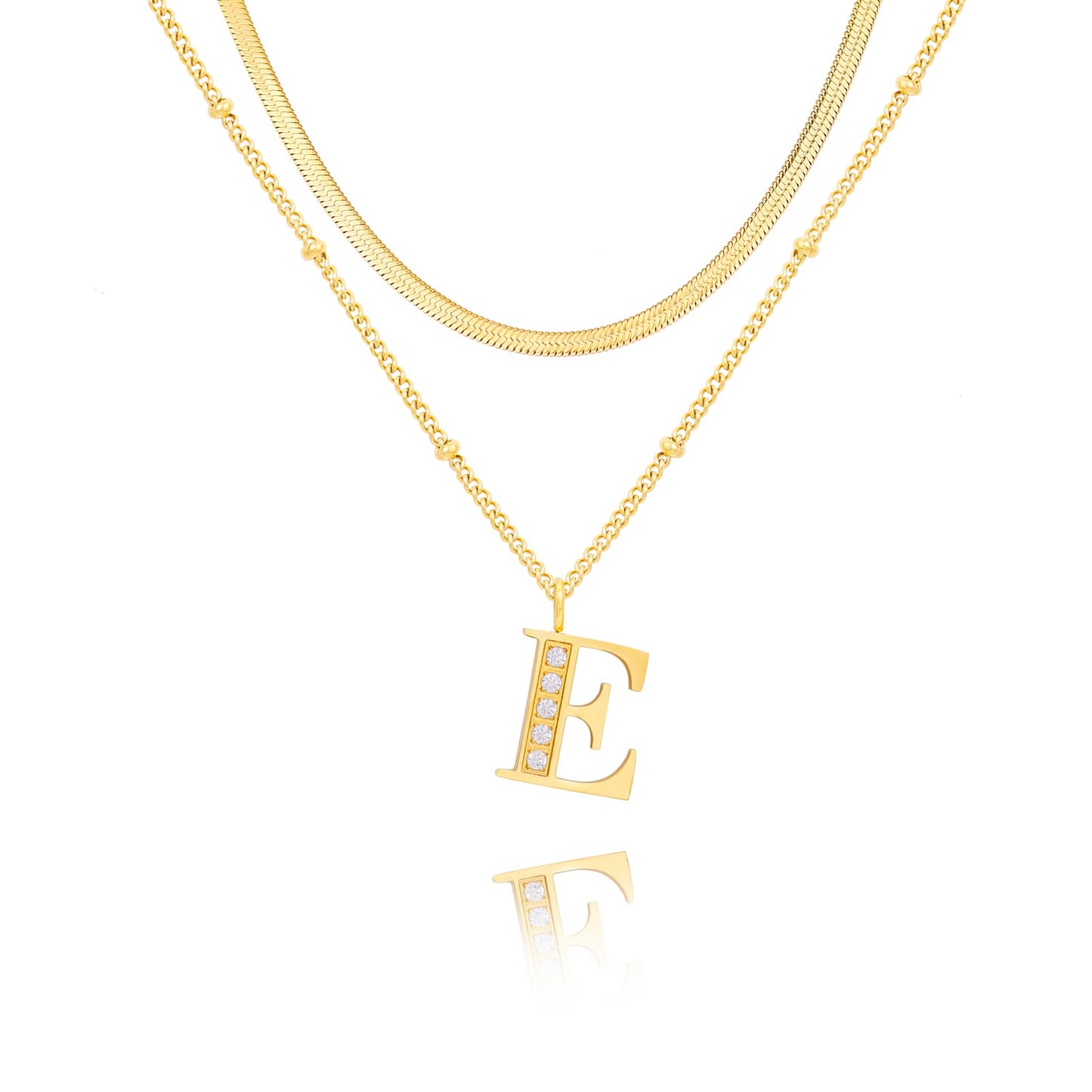 Dainty Gold Initial Necklaces For Women Trendy 14K Gold Chain Layered For Women With Initial Pendant Necklace Personalized Diamond Letter Necklace Jewelry For Women gift