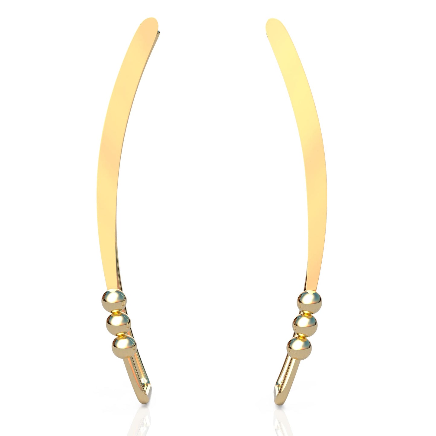 JSJOY Earrings Sterling Silver Ear Climbers Long Curved Bar Studs Ear crawlers,Ear Jackets