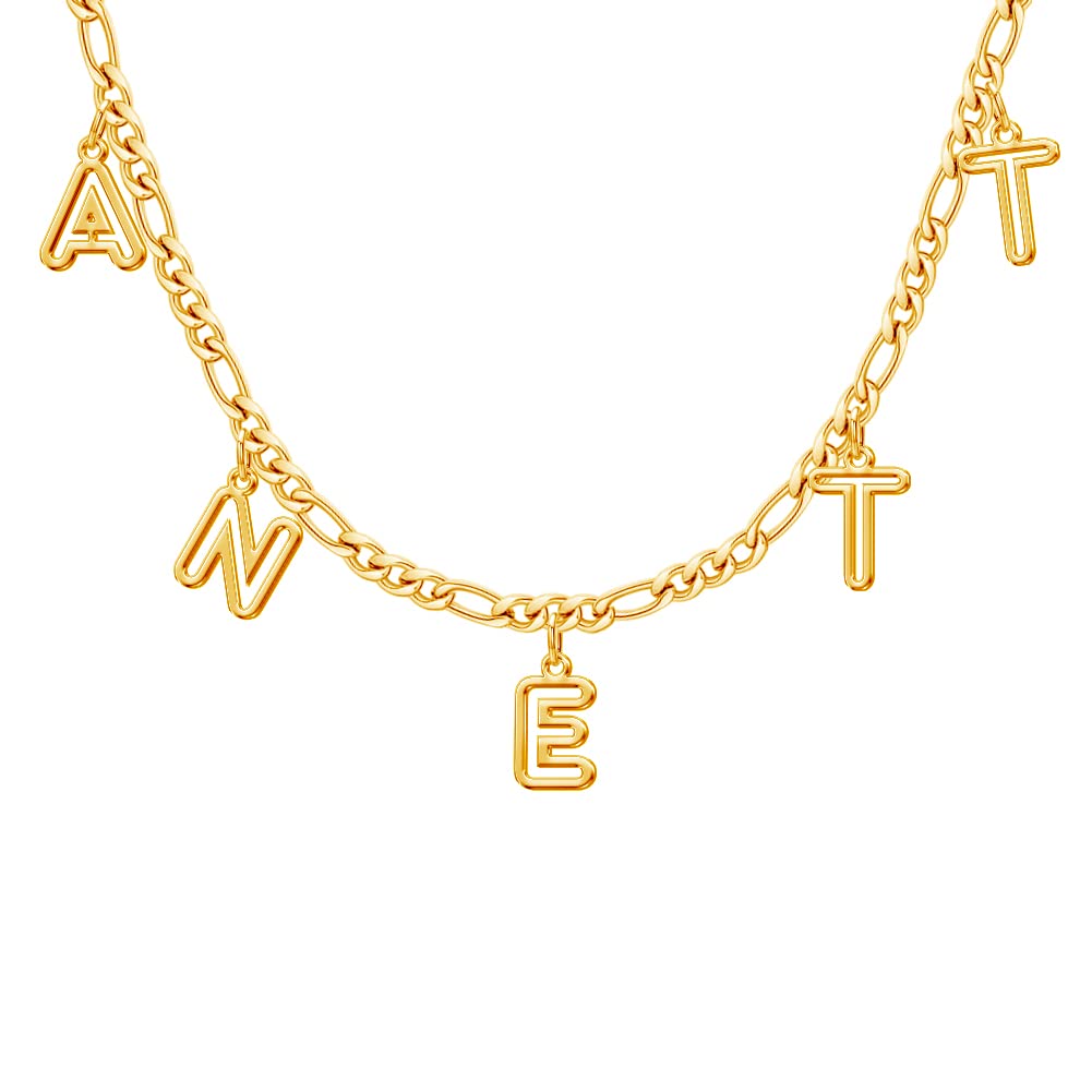 JSJOY Custom Initial Necklace, Personalized Name Necklaces for Women 14K Gold Plated Letter Necklace Name Necklace Mama Necklace | Graduation Gifts Birthday Gifts for Women Girl