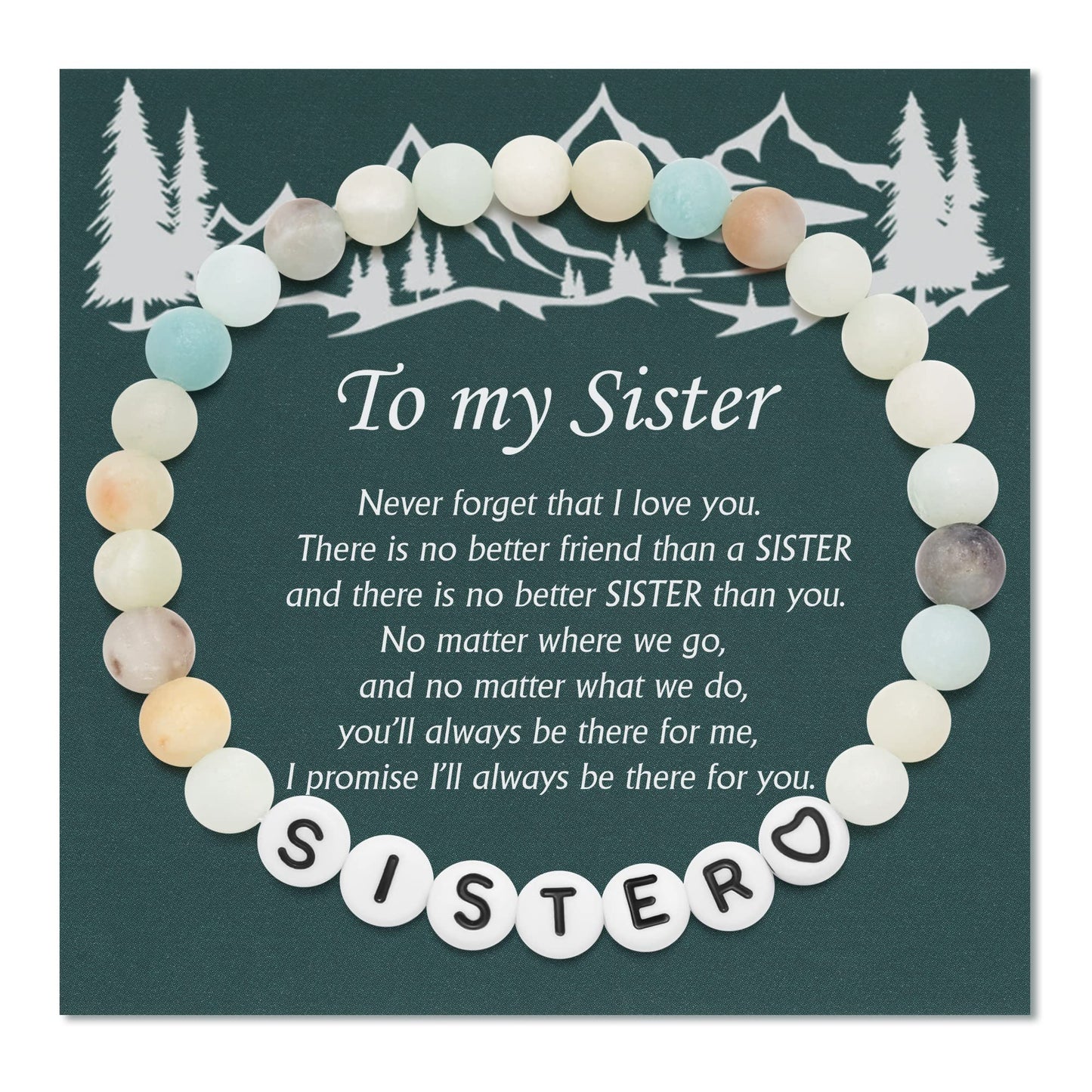 Letter Natural Stone Bracelet Christmas Birthday Valentine Mother's Day Gifts for Women Girls Men