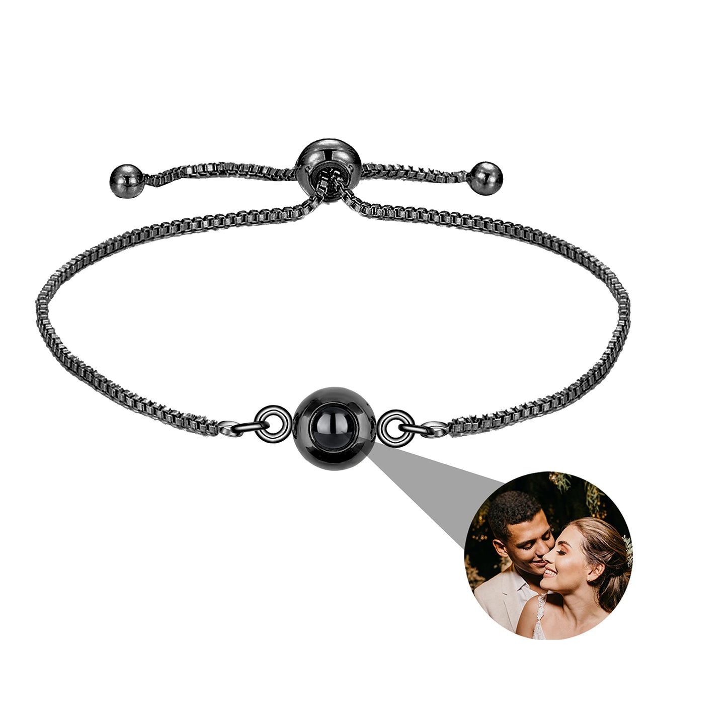 Custom Photo Bracelet Personalized Photo Projection Bracelet Circle Photo Bracelets with Picture Inside for Women Men Couple Best Friend gife