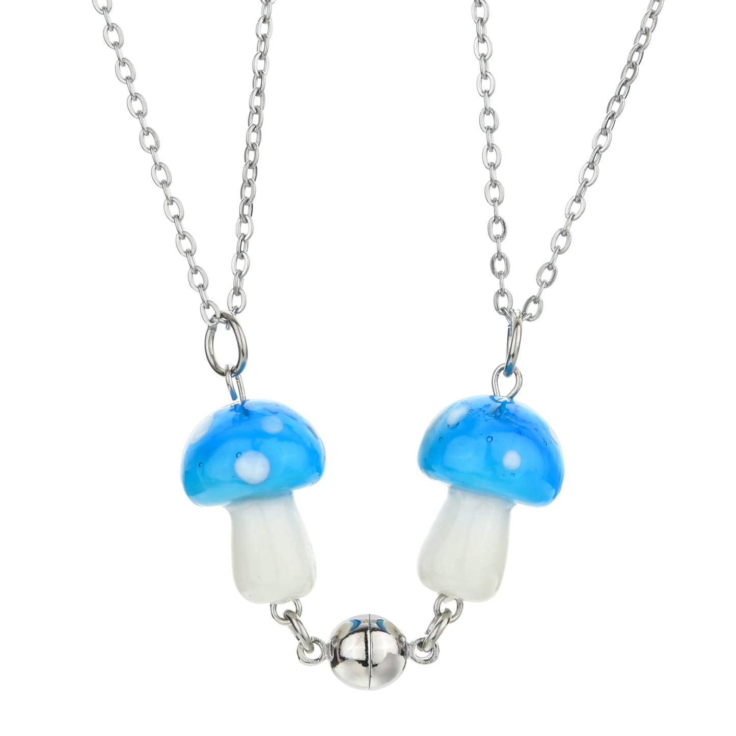 JSJOY Magnetic Mushroom Necklaces Cute Friendship Birthday Gifts for Women Teen Girls BFF Jewlery for Best Friends Bestie Sister