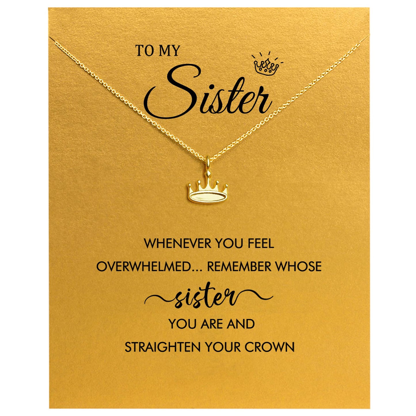 JSJOY Sister Gifts from Sisters Sister Necklaces Best Friend Necklace for Women Girls Christmas, Birthday Graduation Gifts with Gifts Card