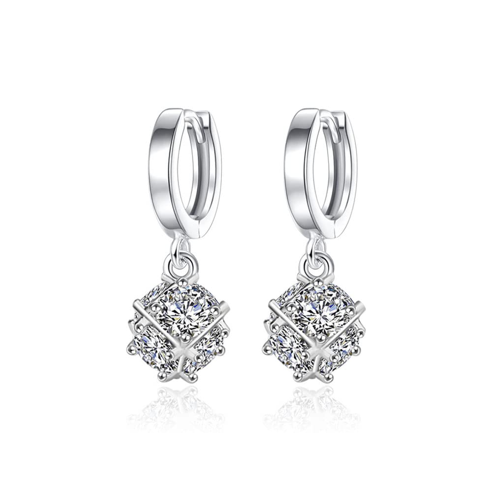 Pearl Fashion Earrings Women's Selected AAAA+ Natural Freshwater Round Pearl Sterling Silver Jewelry Hypoallergenic Mom Earrings Wedding Diamond Christmas Holiday gifts