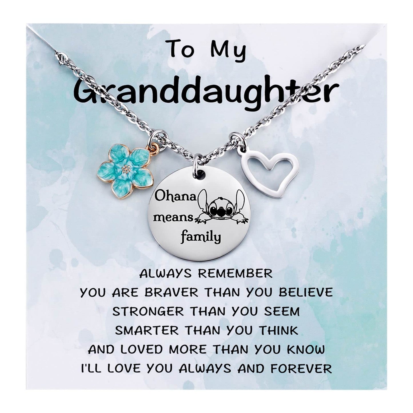 Metal pendantStitch Gift You are My Sunshine Necklace&Greeting Card Stitch Jewelry Stuff Birthday for Little Girls Niece Daughter Granddaughter