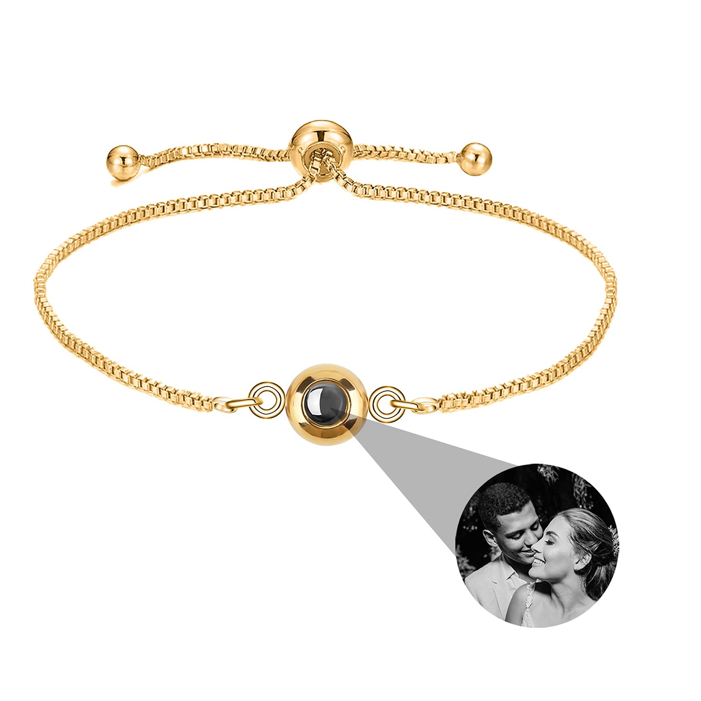 Custom Photo Bracelet Personalized Photo Projection Bracelet Circle Photo Bracelets with Picture Inside for Women Men Couple Best Friend gife