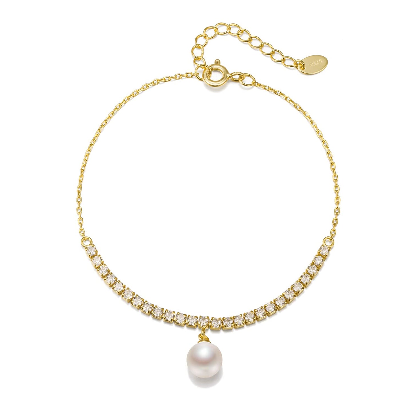 Pearl Bracelet for Women 6-7mm S925 Sterling Silver Freshwater Cultured Pearl Bracelets for Women Girl Mom 7 Inche Precious holiday gifts
