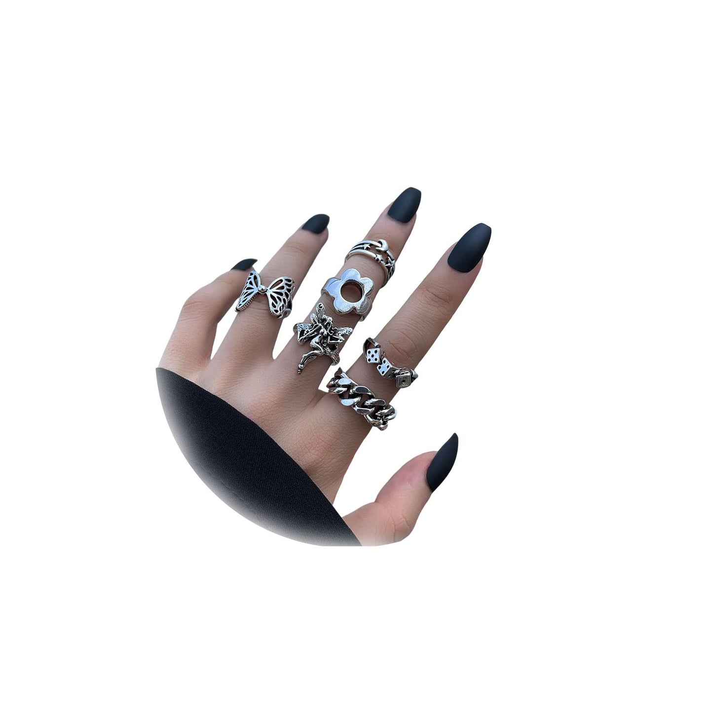 JSJOY Gold Stacking Rings for Women Butterfly Knuckle Rings Snake Rings Moon Star Rings Heart Stacking Rings for Girls