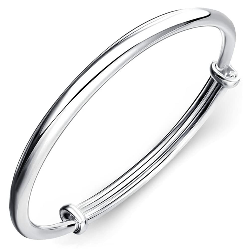 JSJOY Silver Bracelet for Women Teen Girls Love Heart Charm Chain Bracelet Bangle with Zircon Fashion Jewelry Gifts