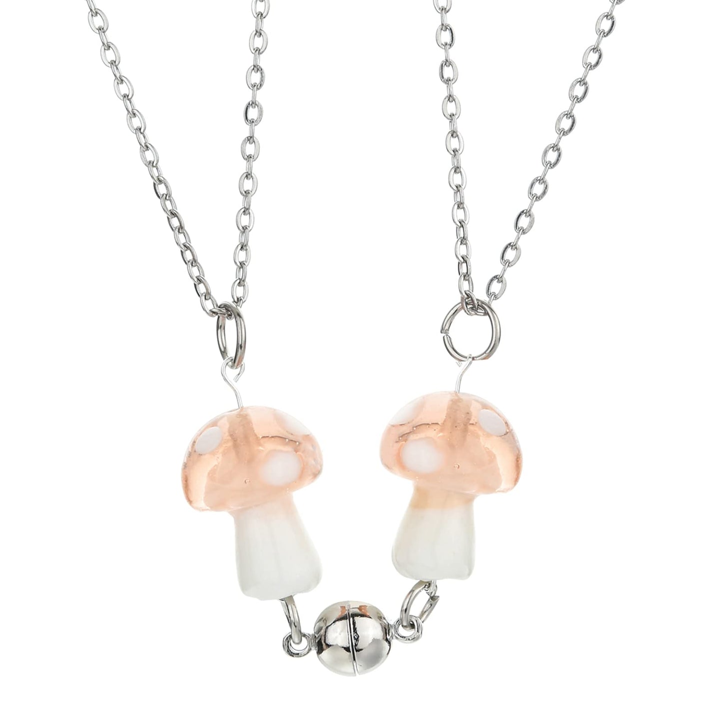 JSJOY Magnetic Mushroom Necklaces Cute Friendship Birthday Gifts for Women Teen Girls BFF Jewlery for Best Friends Bestie Sister