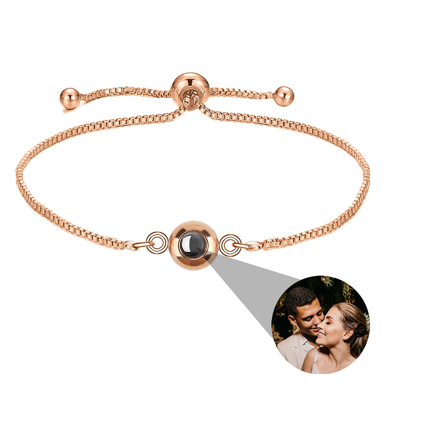 Custom Photo Bracelet Personalized Photo Projection Bracelet Circle Photo Bracelets with Picture Inside for Women Men Couple Best Friend gife