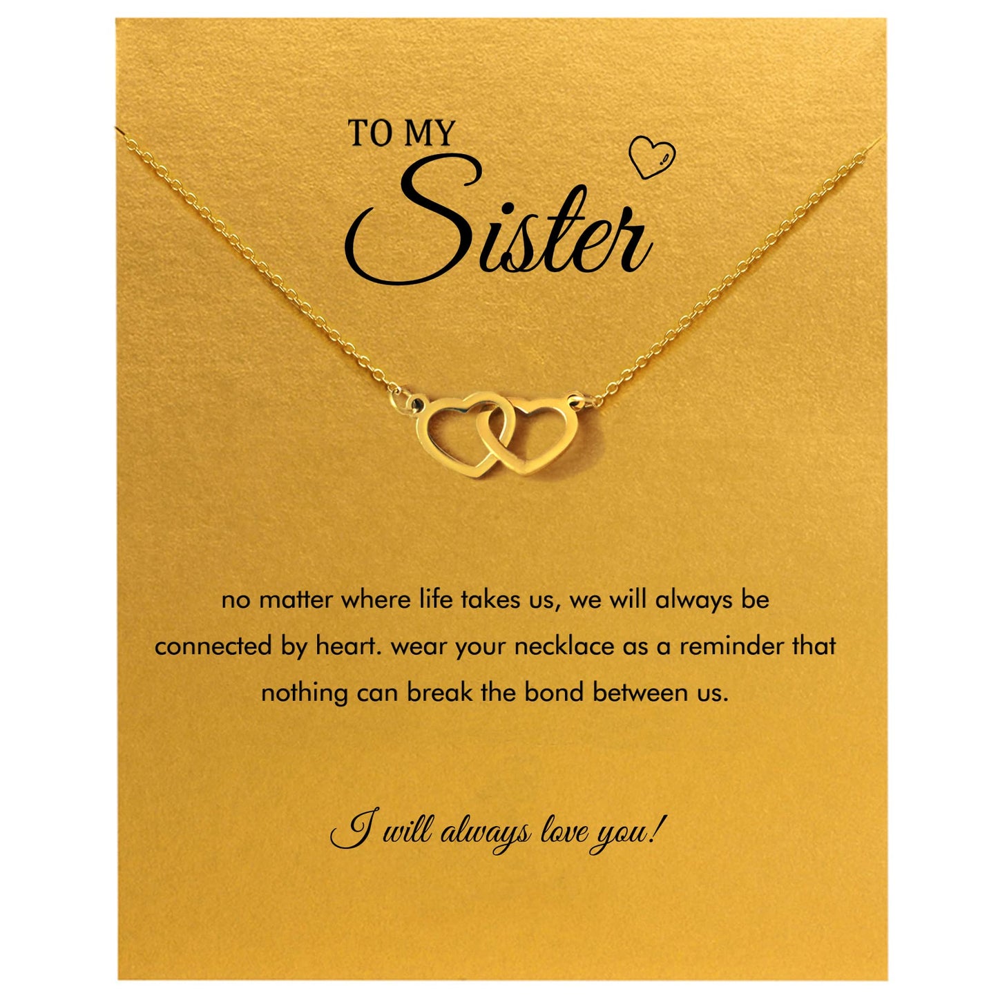 JSJOY Sister Gifts from Sisters Sister Necklaces Best Friend Necklace for Women Girls Christmas, Birthday Graduation Gifts with Gifts Card