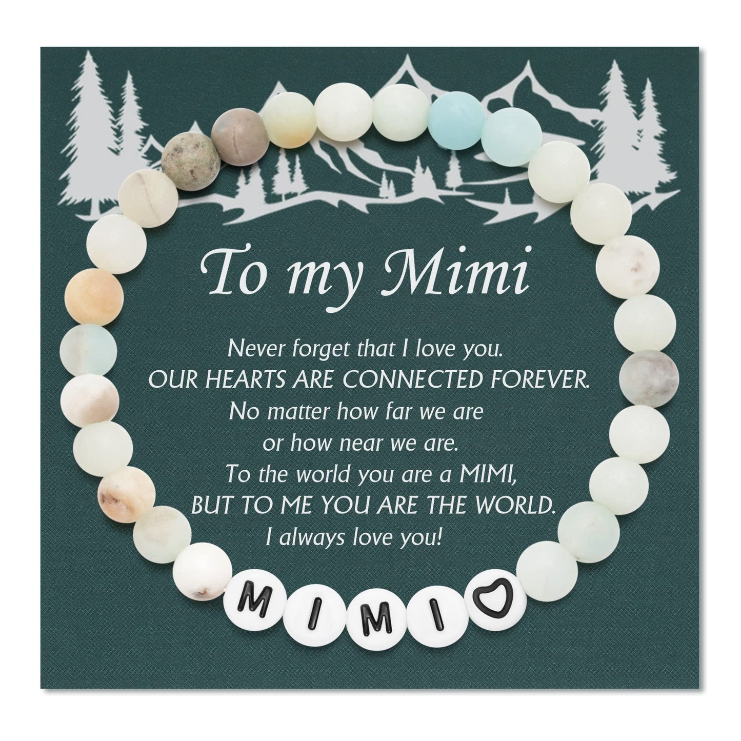 Letter Natural Stone Bracelet Christmas Birthday Valentine Mother's Day Gifts for Women Girls Men