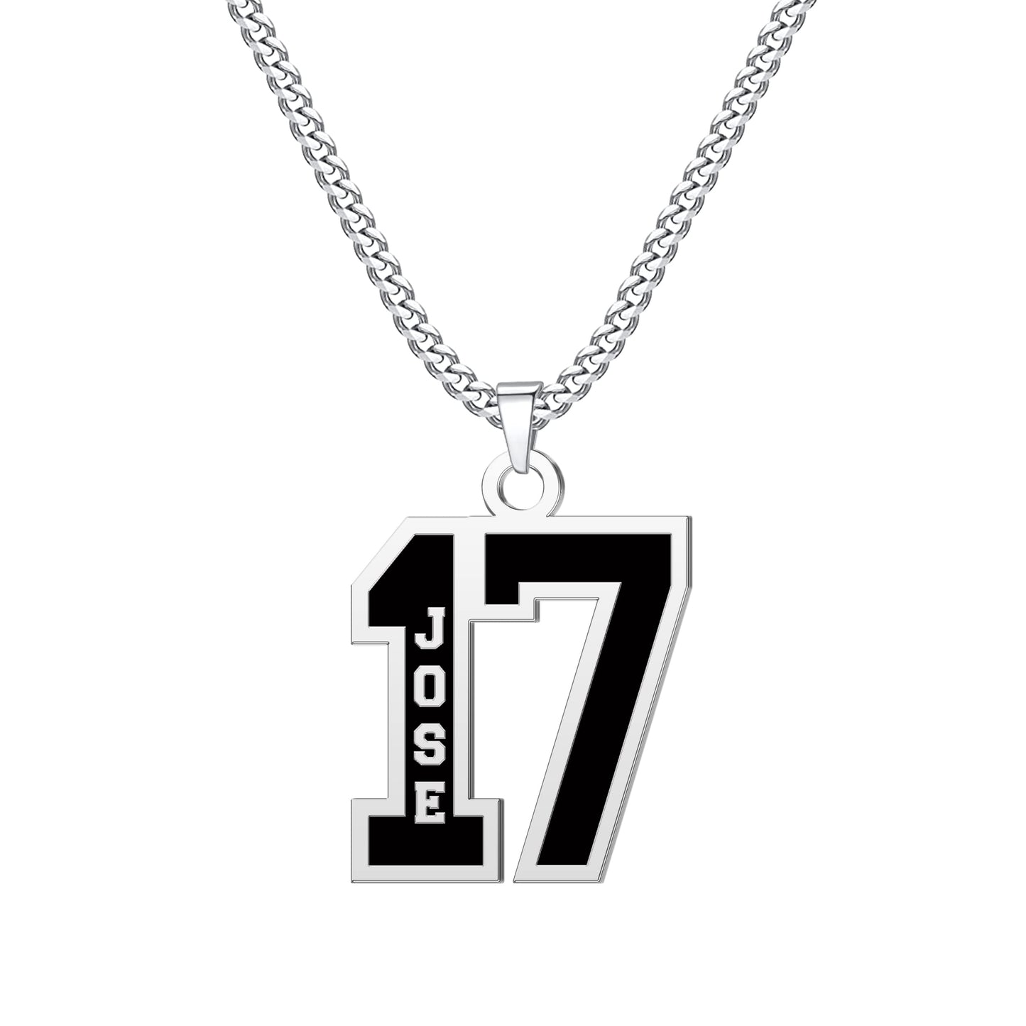 JSJOY Number Necklaces for Athletes 00-99 Jersey Number Chain Personalized Custom with Name Sports Soccer Football Basketball Baseball for Men Girls