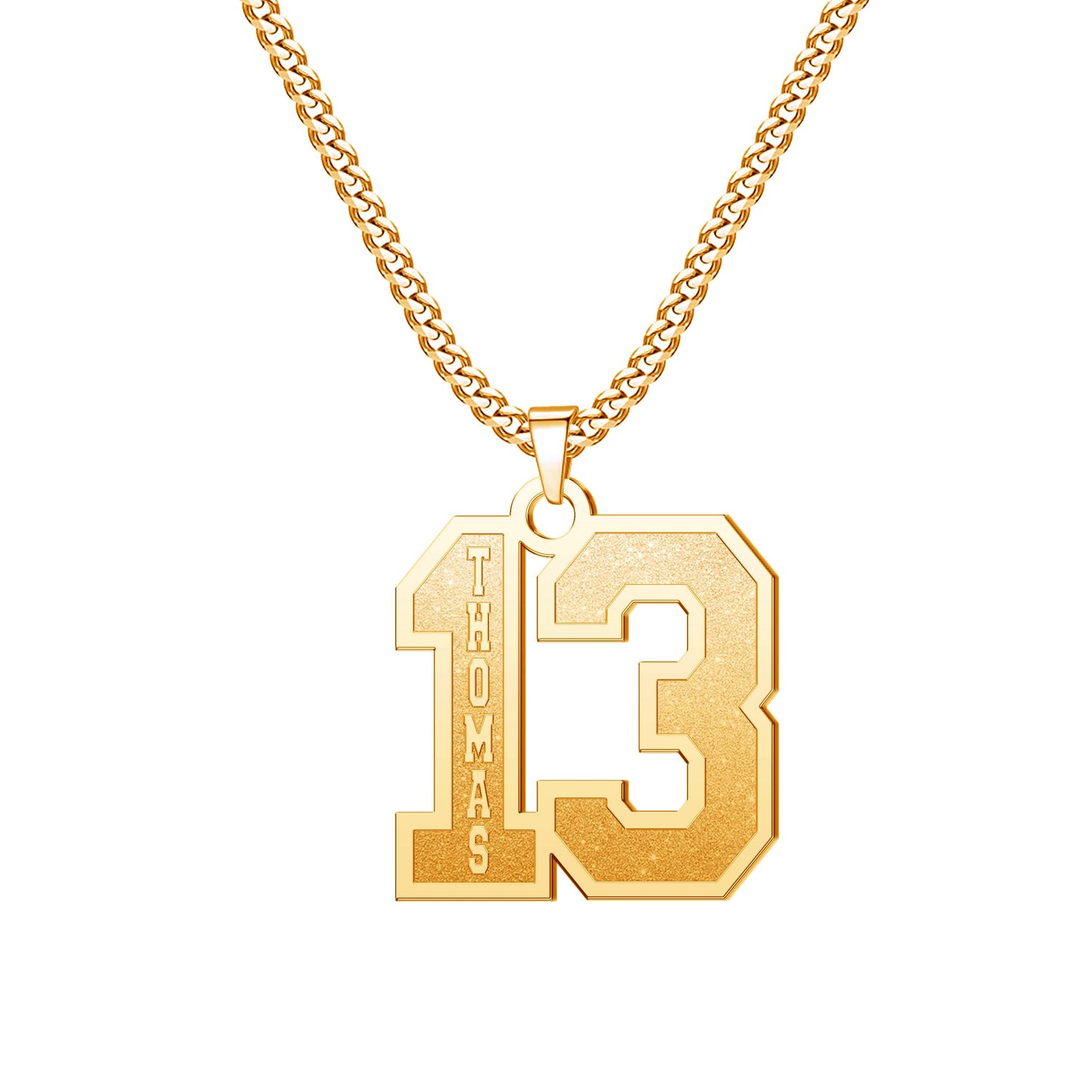 JSJOY Number Necklaces for Athletes 00-99 Jersey Number Chain Personalized Custom with Name Sports Soccer Football Basketball Baseball for Men Girls