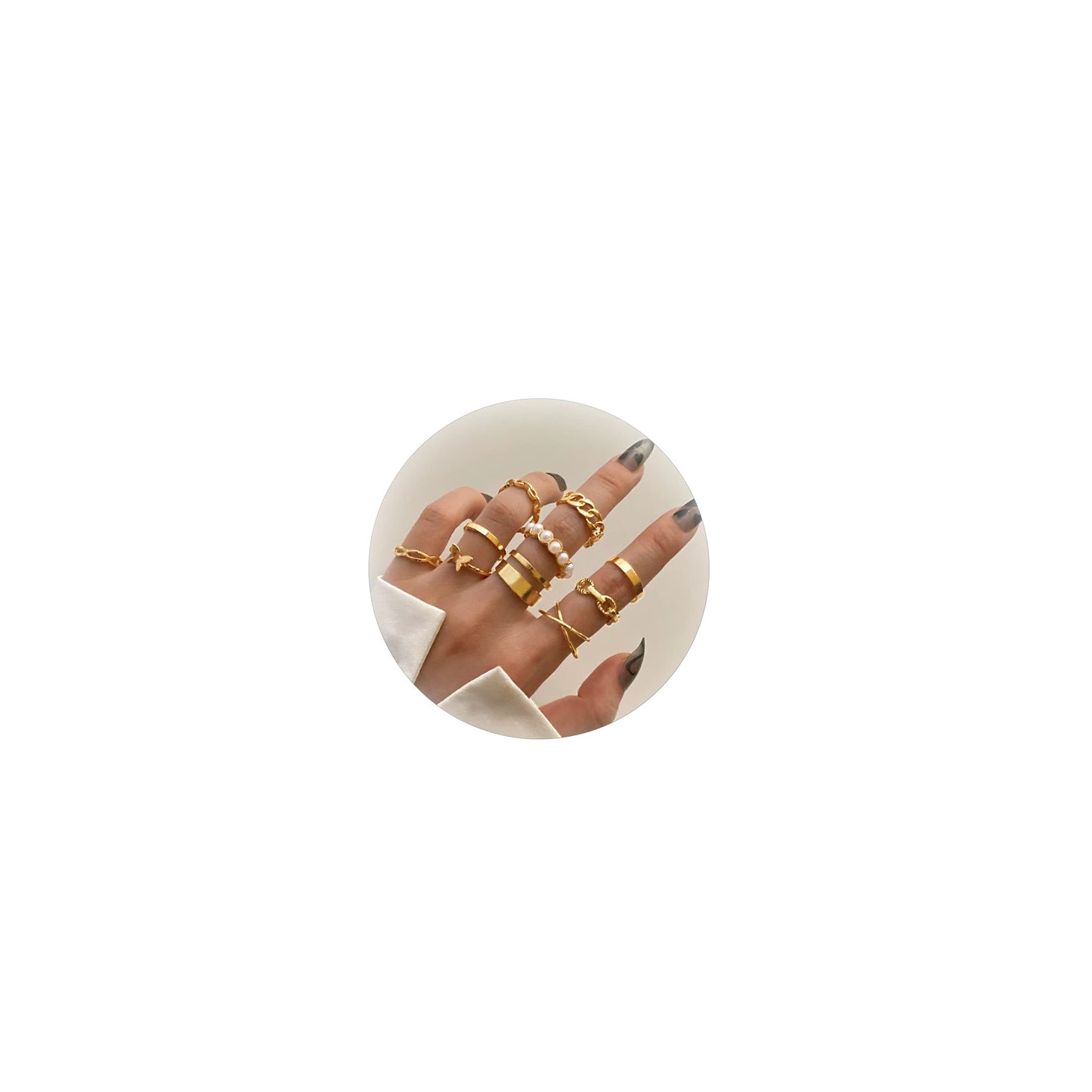 JSJOY Gold Stacking Rings for Women Butterfly Knuckle Rings Snake Rings Moon Star Rings Heart Stacking Rings for Girls