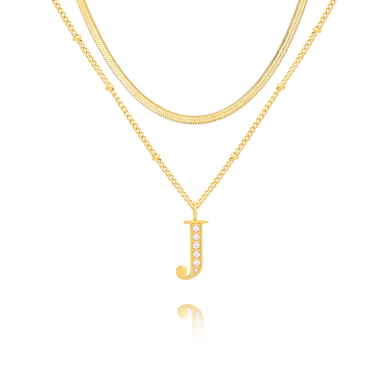 Dainty Gold Initial Necklaces For Women Trendy 14K Gold Chain Layered For Women With Initial Pendant Necklace Personalized Diamond Letter Necklace Jewelry For Women gift