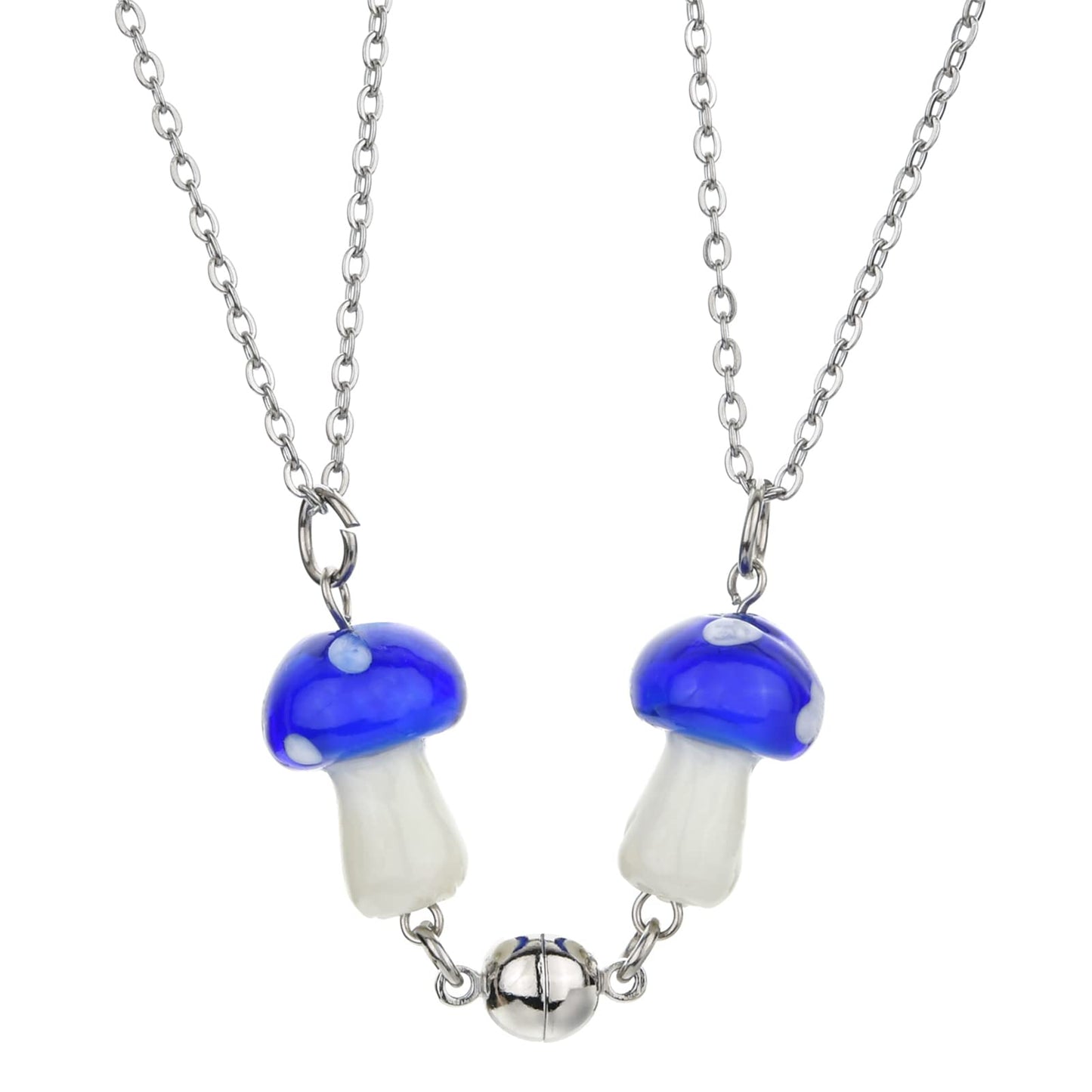 JSJOY Magnetic Mushroom Necklaces Cute Friendship Birthday Gifts for Women Teen Girls BFF Jewlery for Best Friends Bestie Sister