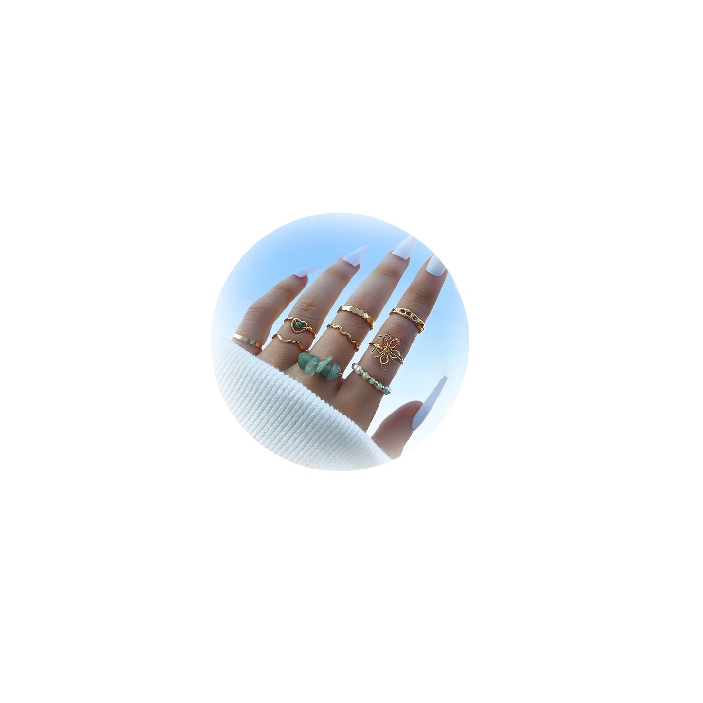 JSJOY Gold Stacking Rings for Women Butterfly Knuckle Rings Snake Rings Moon Star Rings Heart Stacking Rings for Girls