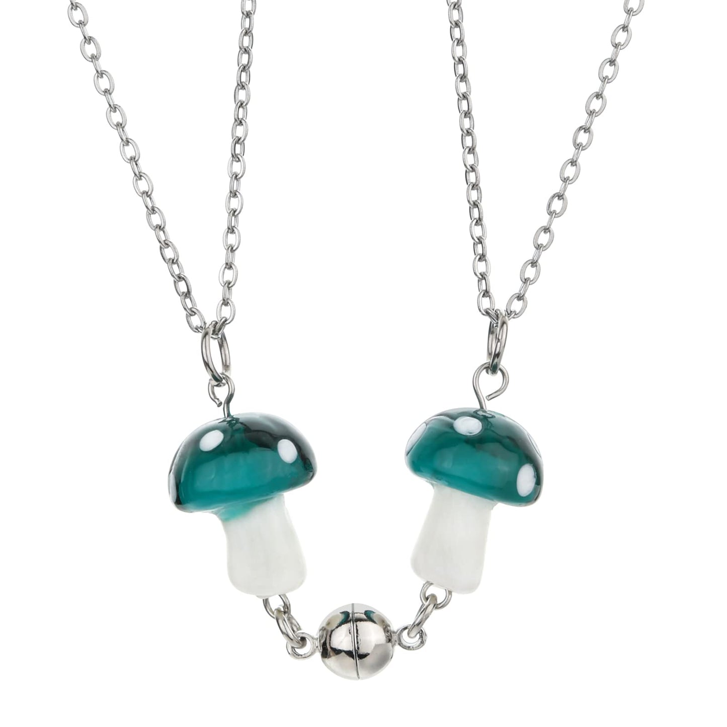 JSJOY Magnetic Mushroom Necklaces Cute Friendship Birthday Gifts for Women Teen Girls BFF Jewlery for Best Friends Bestie Sister
