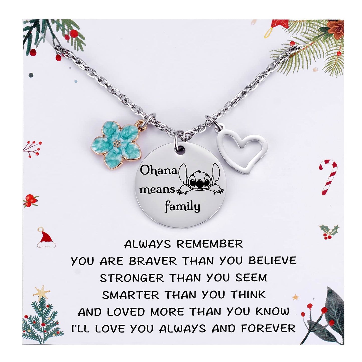 Metal pendantStitch Gift You are My Sunshine Necklace&Greeting Card Stitch Jewelry Stuff Birthday for Little Girls Niece Daughter Granddaughter