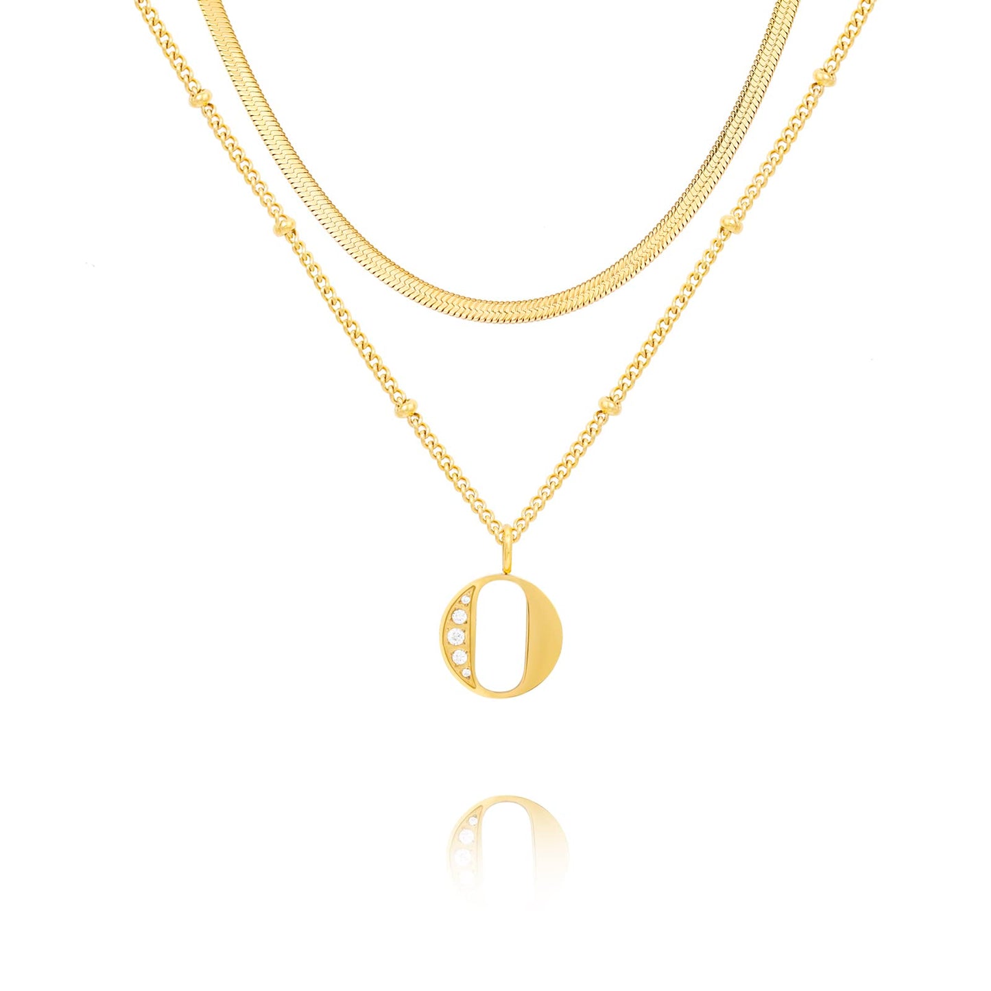 Dainty Gold Initial Necklaces For Women Trendy 14K Gold Chain Layered For Women With Initial Pendant Necklace Personalized Diamond Letter Necklace Jewelry For Women gift