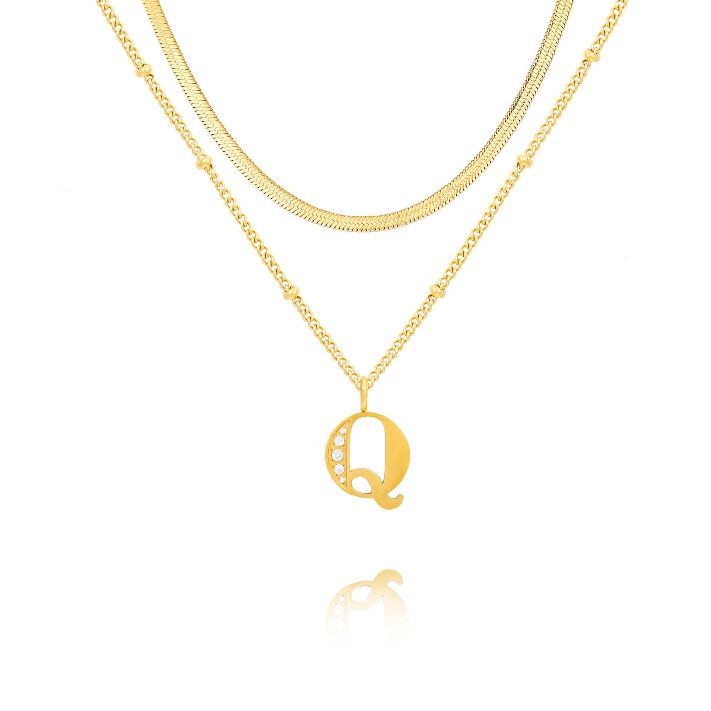 Dainty Gold Initial Necklaces For Women Trendy 14K Gold Chain Layered For Women With Initial Pendant Necklace Personalized Diamond Letter Necklace Jewelry For Women gift