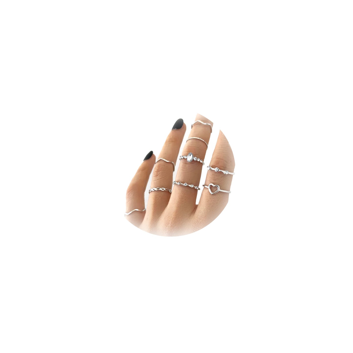 JSJOY Gold Stacking Rings for Women Butterfly Knuckle Rings Snake Rings Moon Star Rings Heart Stacking Rings for Girls