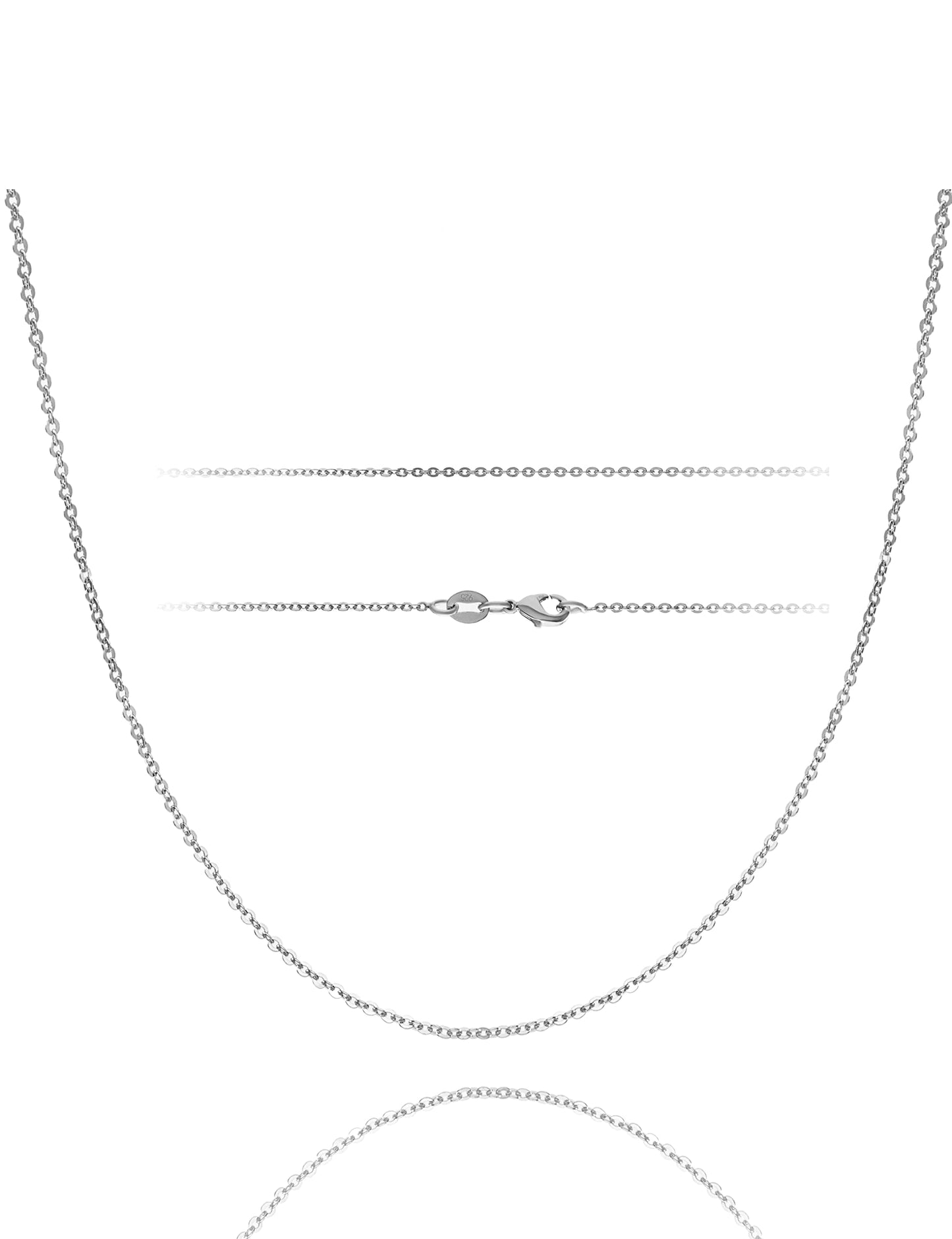 JSJOY 925 Sterling Silver Necklace Rope Chain Lobster Clasp 2.5mm Silver Chain for Women Silver Necklace Chain 16-30 Inches