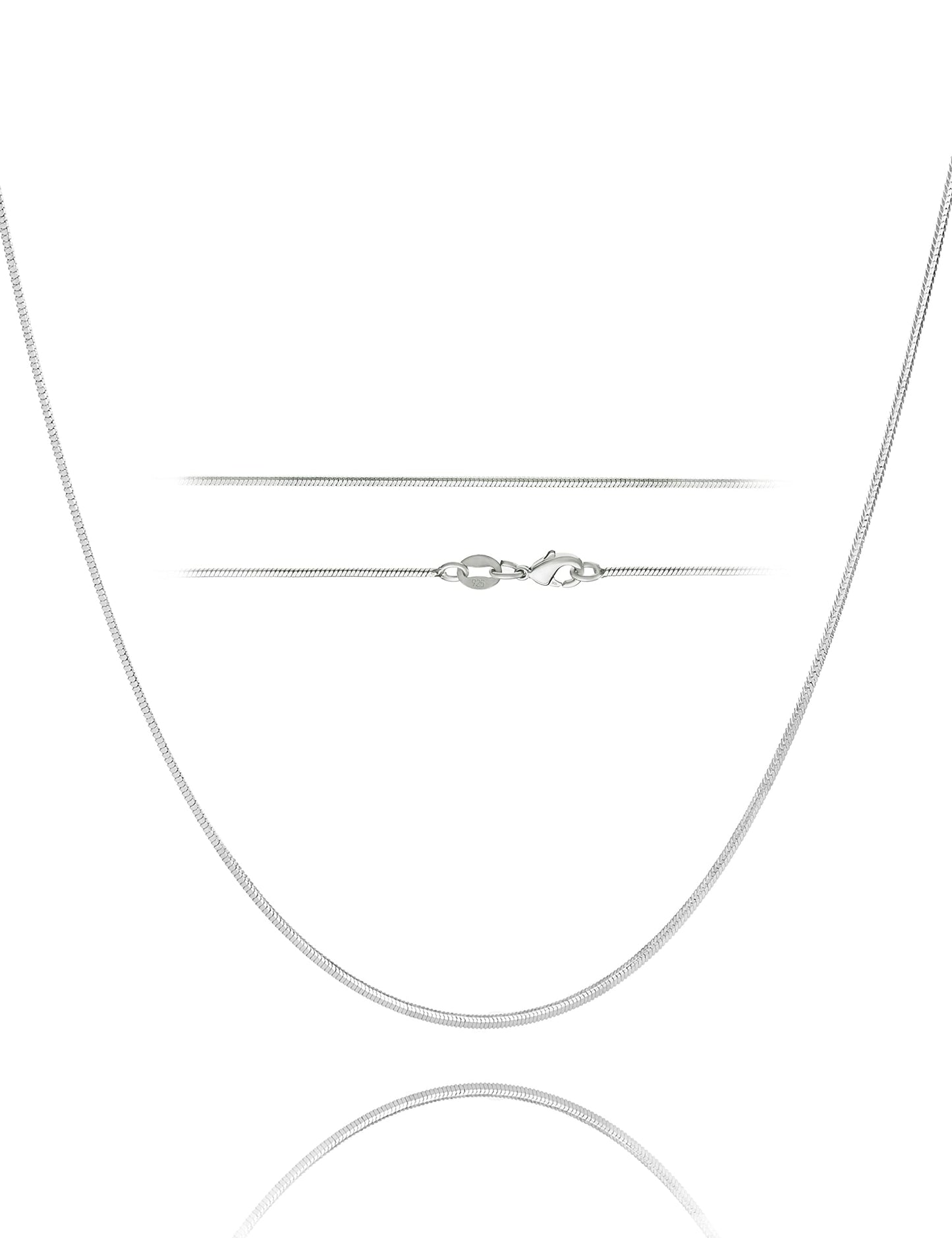 JSJOY 925 Sterling Silver Necklace Rope Chain Lobster Clasp 2.5mm Silver Chain for Women Silver Necklace Chain 16-30 Inches
