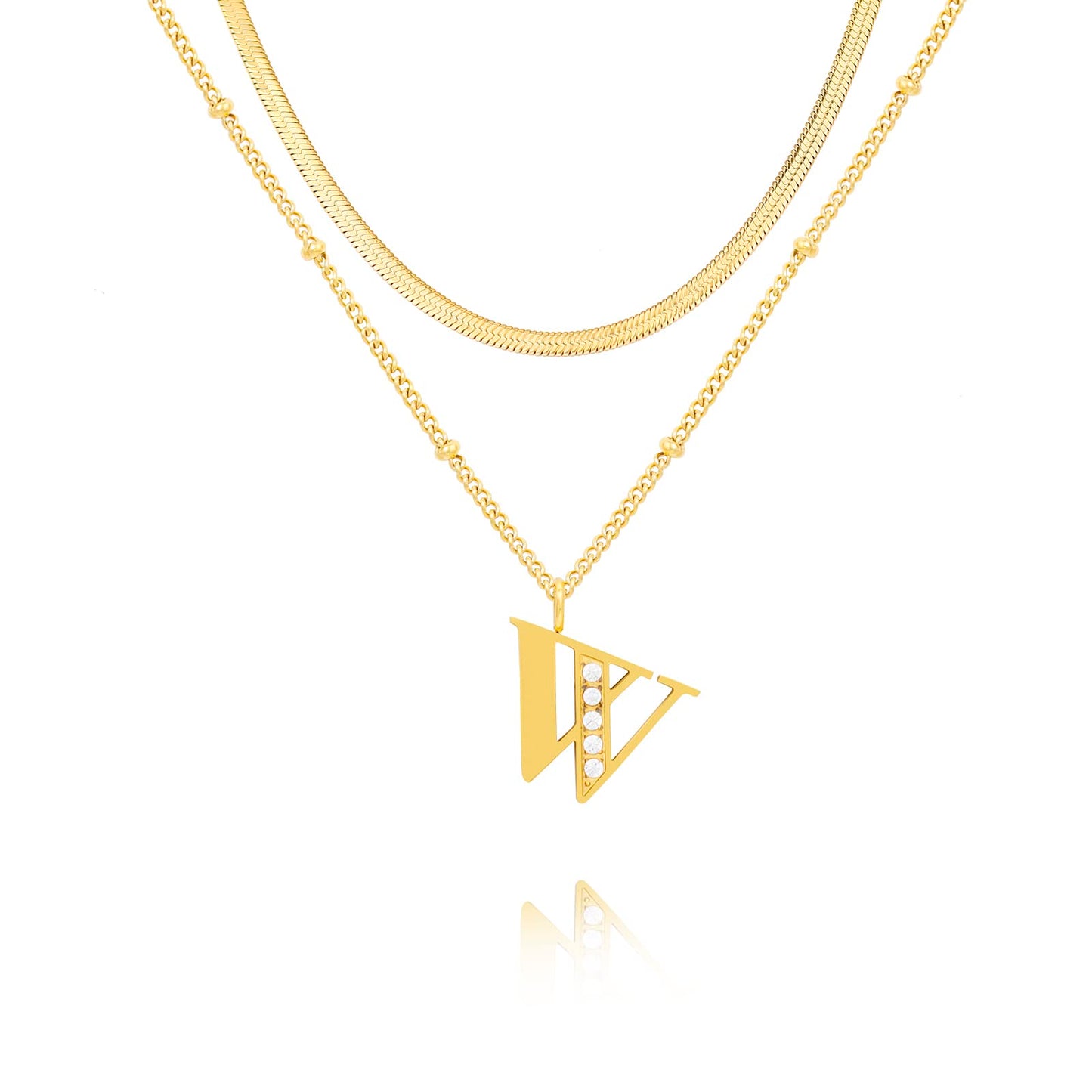 Dainty Gold Initial Necklaces For Women Trendy 14K Gold Chain Layered For Women With Initial Pendant Necklace Personalized Diamond Letter Necklace Jewelry For Women gift