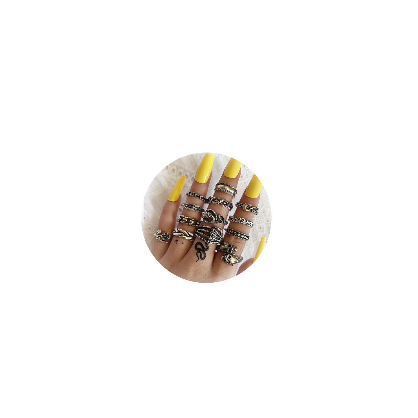 JSJOY Gold Stacking Rings for Women Butterfly Knuckle Rings Snake Rings Moon Star Rings Heart Stacking Rings for Girls