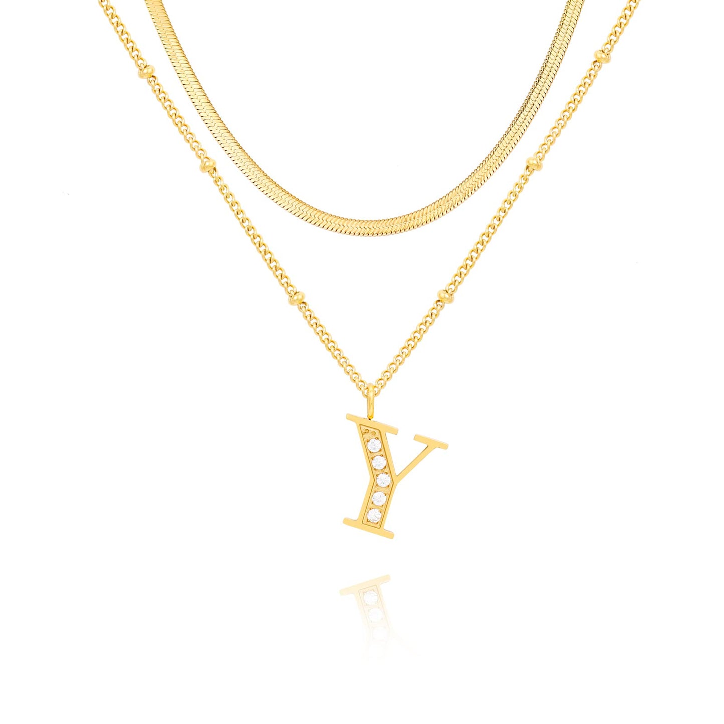 Dainty Gold Initial Necklaces For Women Trendy 14K Gold Chain Layered For Women With Initial Pendant Necklace Personalized Diamond Letter Necklace Jewelry For Women gift