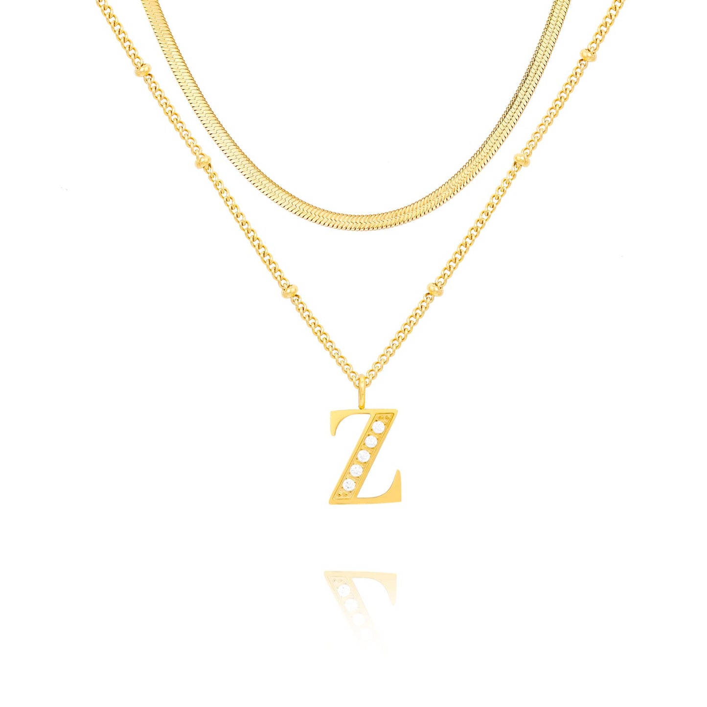 Dainty Gold Initial Necklaces For Women Trendy 14K Gold Chain Layered For Women With Initial Pendant Necklace Personalized Diamond Letter Necklace Jewelry For Women gift