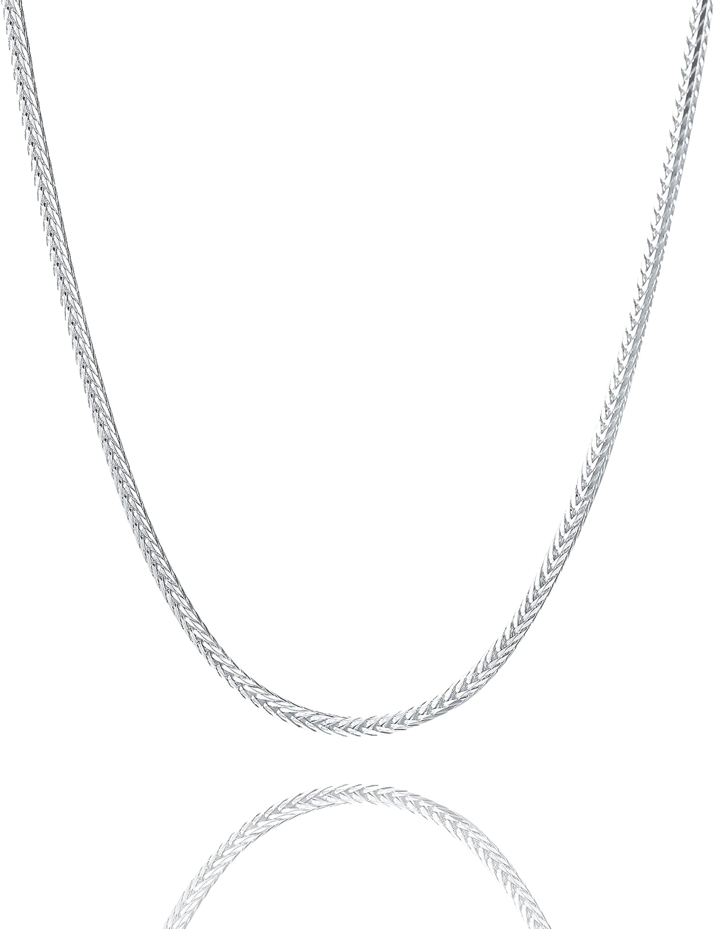 JSJOY 925 Sterling Silver Necklace Rope Chain Lobster Clasp 2.5mm Silver Chain for Women Silver Necklace Chain 16-30 Inches