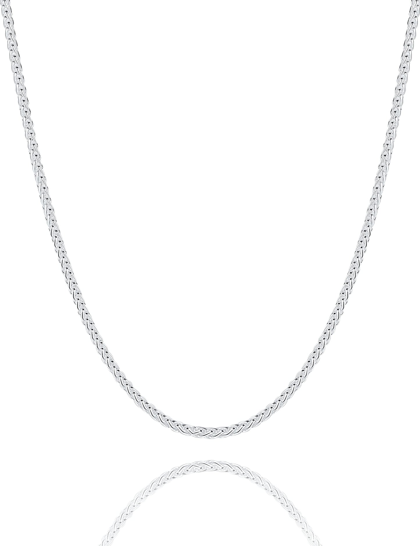 JSJOY 925 Sterling Silver Necklace Rope Chain Lobster Clasp 2.5mm Silver Chain for Women Silver Necklace Chain 16-30 Inches