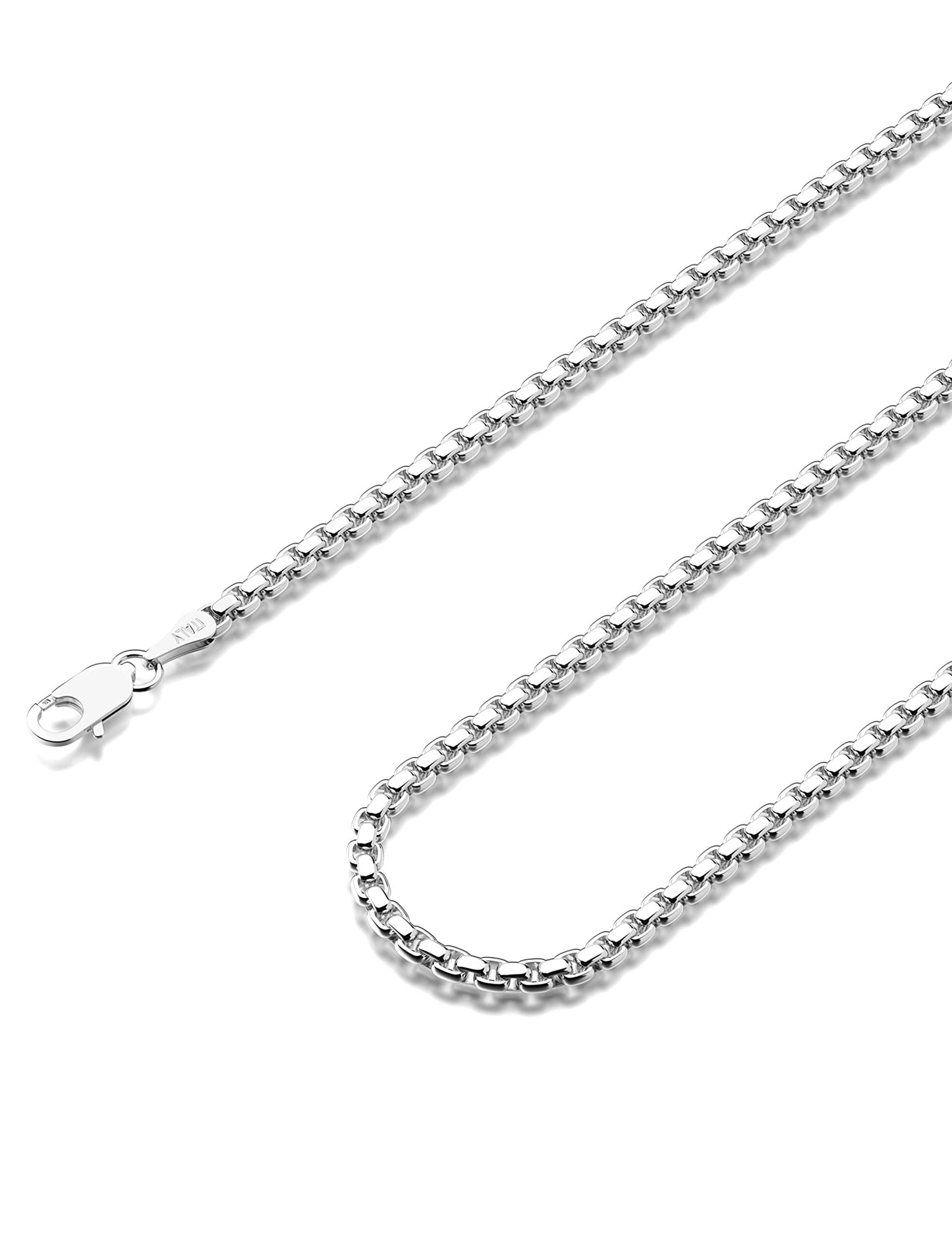 JSJOY 925 Sterling Silver Necklace Rope Chain Lobster Clasp 2.5mm Silver Chain for Women Silver Necklace Chain 16-30 Inches
