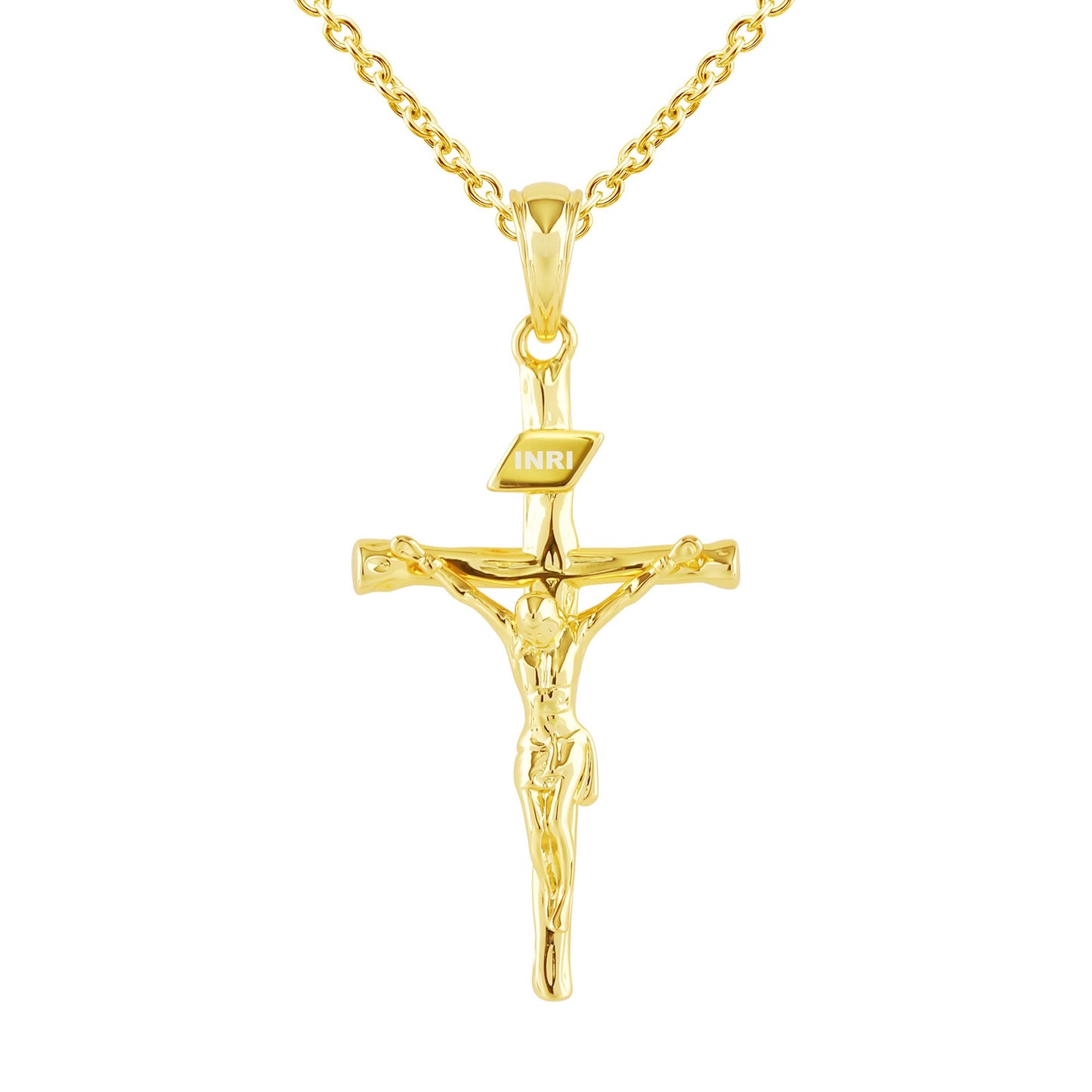 18k Gold Plated Women Cross Necklace for Trendy Gold Cross Pendant Chain for Girls Crucifix Necklace for Women Religious Gifts Christian Faith Necklace Jewelry