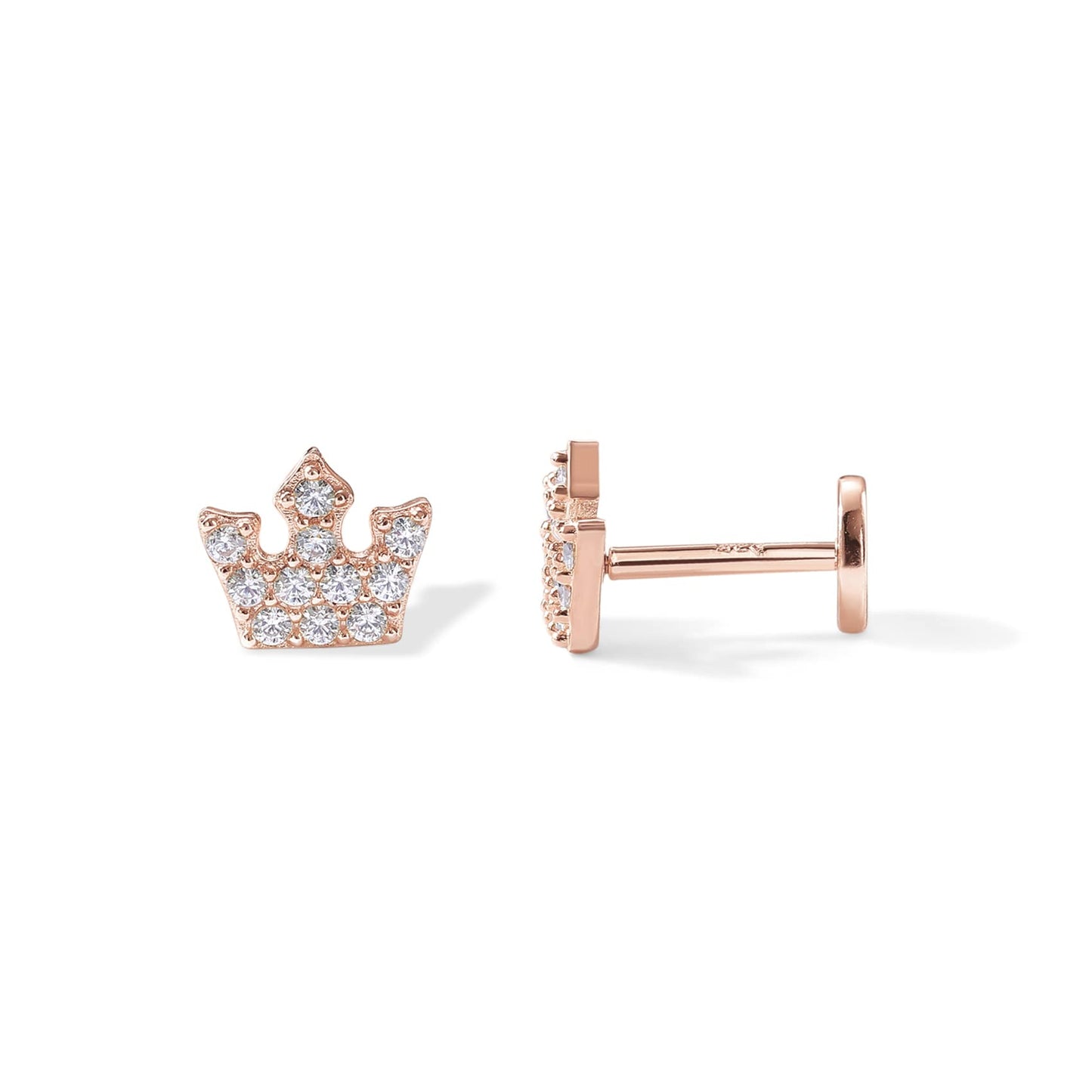 JSJOY 14K Gold Plated Solid 925 Sterling Silver Post Flat Back Stud Earrings for Women Cartilage Helix Piercing