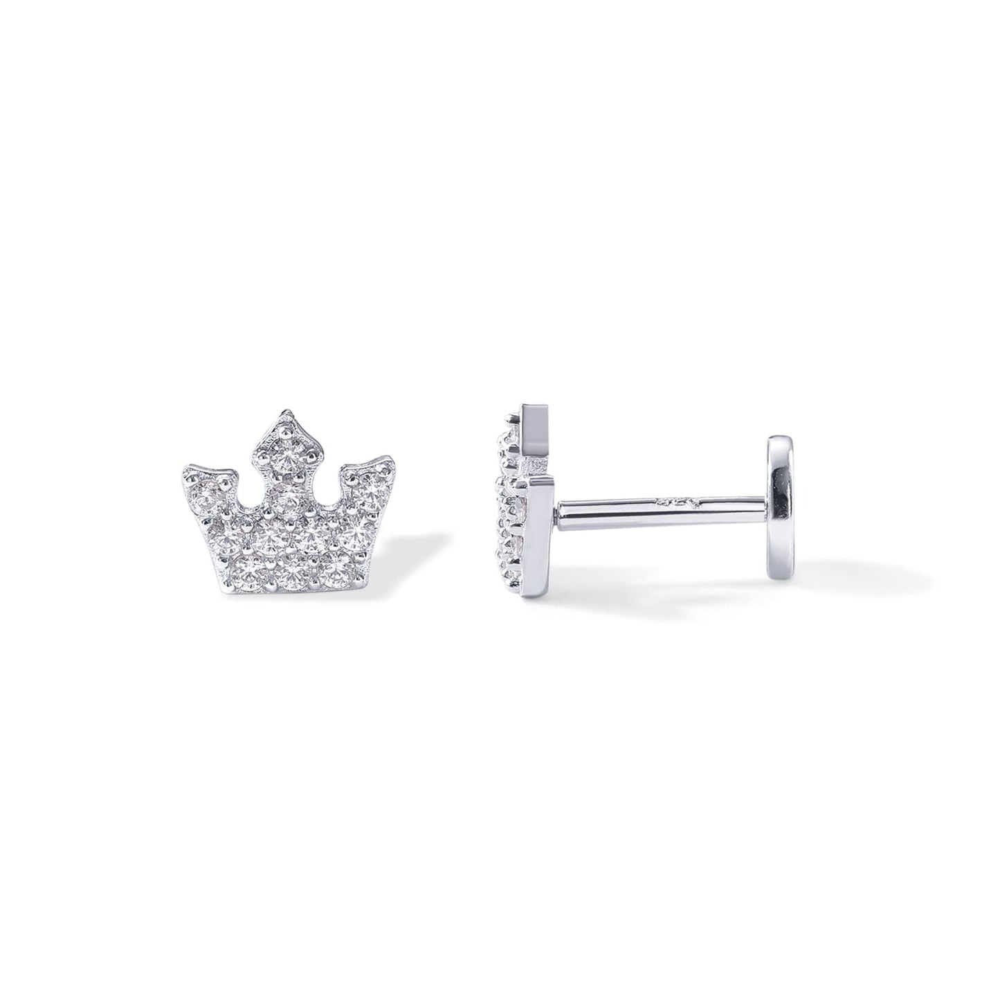 JSJOY 14K Gold Plated Solid 925 Sterling Silver Post Flat Back Stud Earrings for Women Cartilage Helix Piercing
