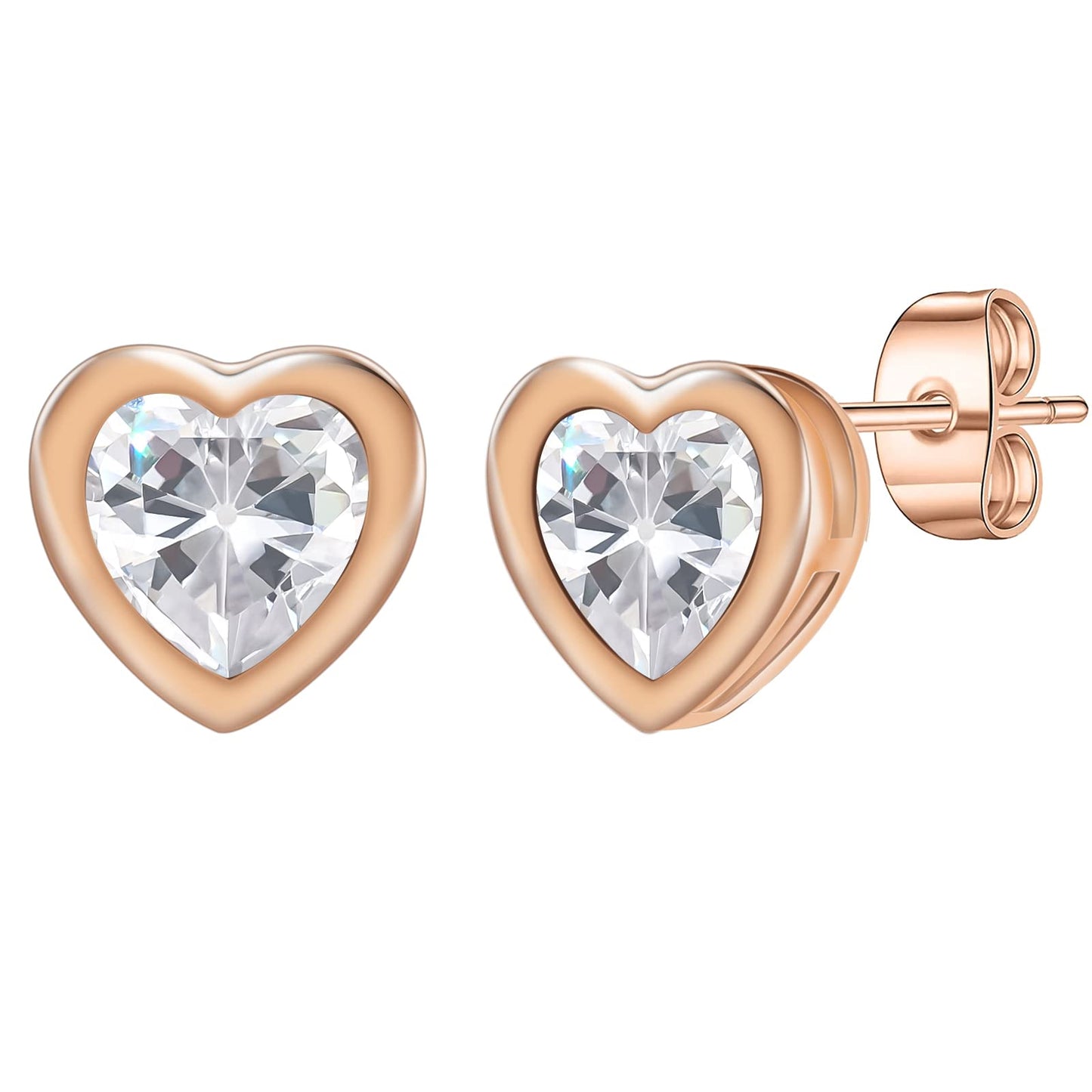 Gold Stud Earrings for Women 14k Gold Plated Silver Rose Gold Cute Pearl Heart Mushroom Evil Eye Starfish Snowflake Crescent Moon Star Dainty Fashion Diamond Small Trendy Earings Hypoallergenic for Teen Girls Jewelry Gifts