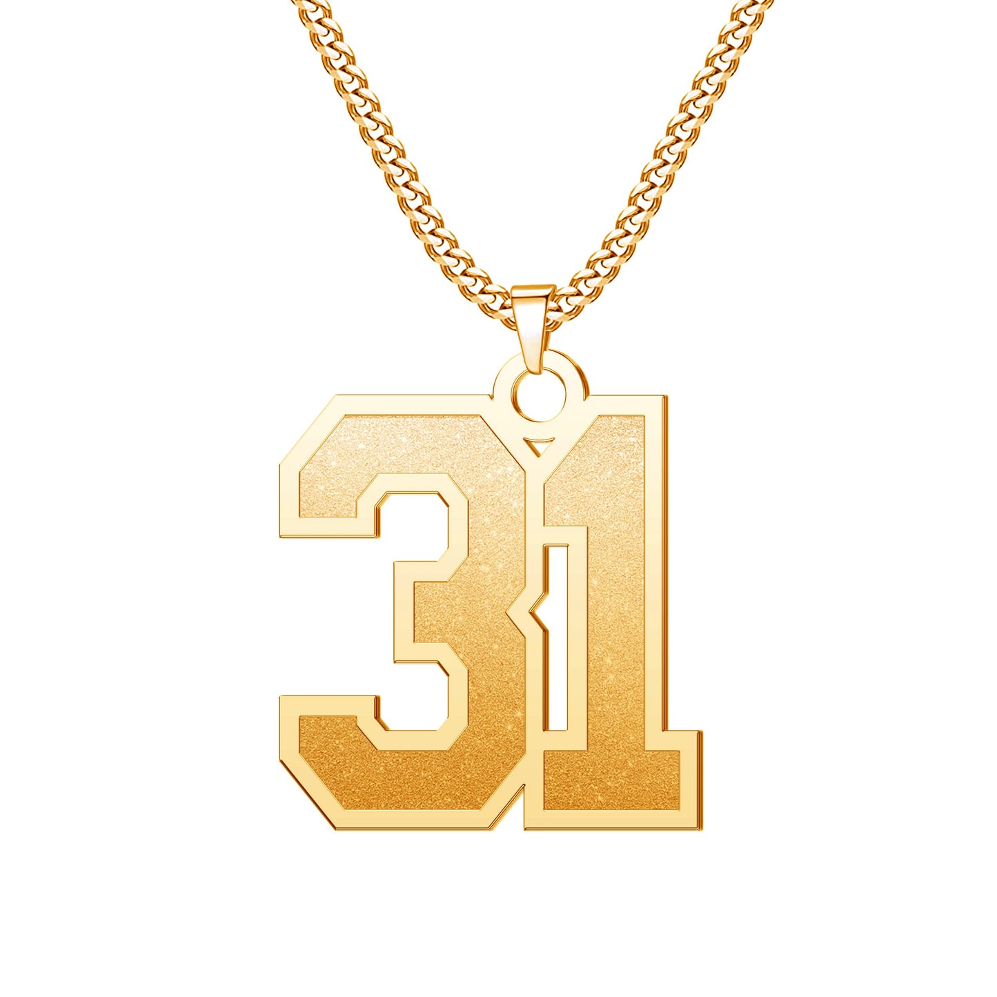 JSJOY Number Necklaces for Athletes 00-99 Jersey Number Chain Personalized Custom with Name Sports Soccer Football Basketball Baseball for Men Girls