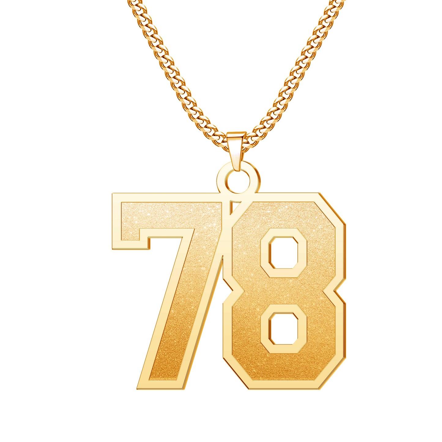 JSJOY Number Necklaces for Athletes 00-99 Jersey Number Chain Personalized Custom with Name Sports Soccer Football Basketball Baseball for Men Girls